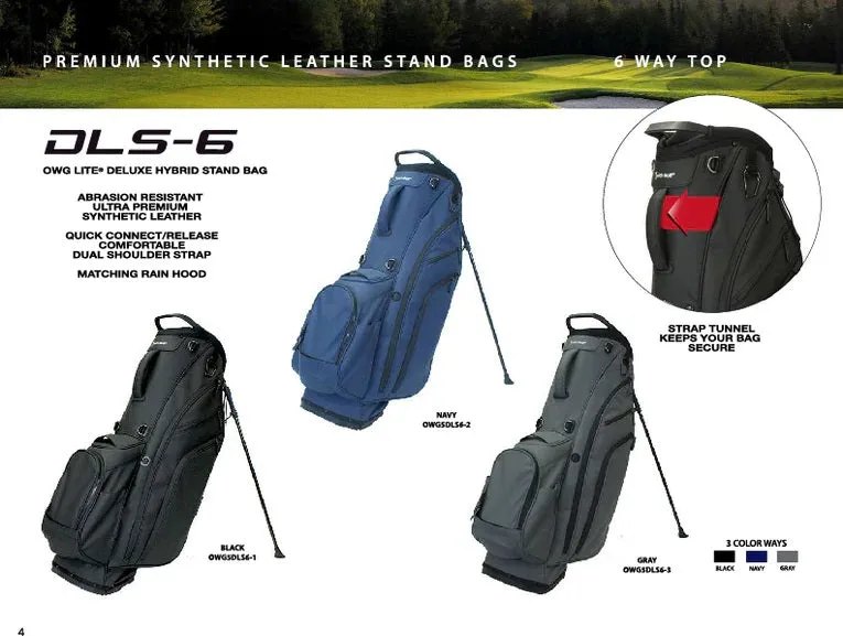 1WithGolf Ultra-Premium Synthetic Leather 6 way Stand bag