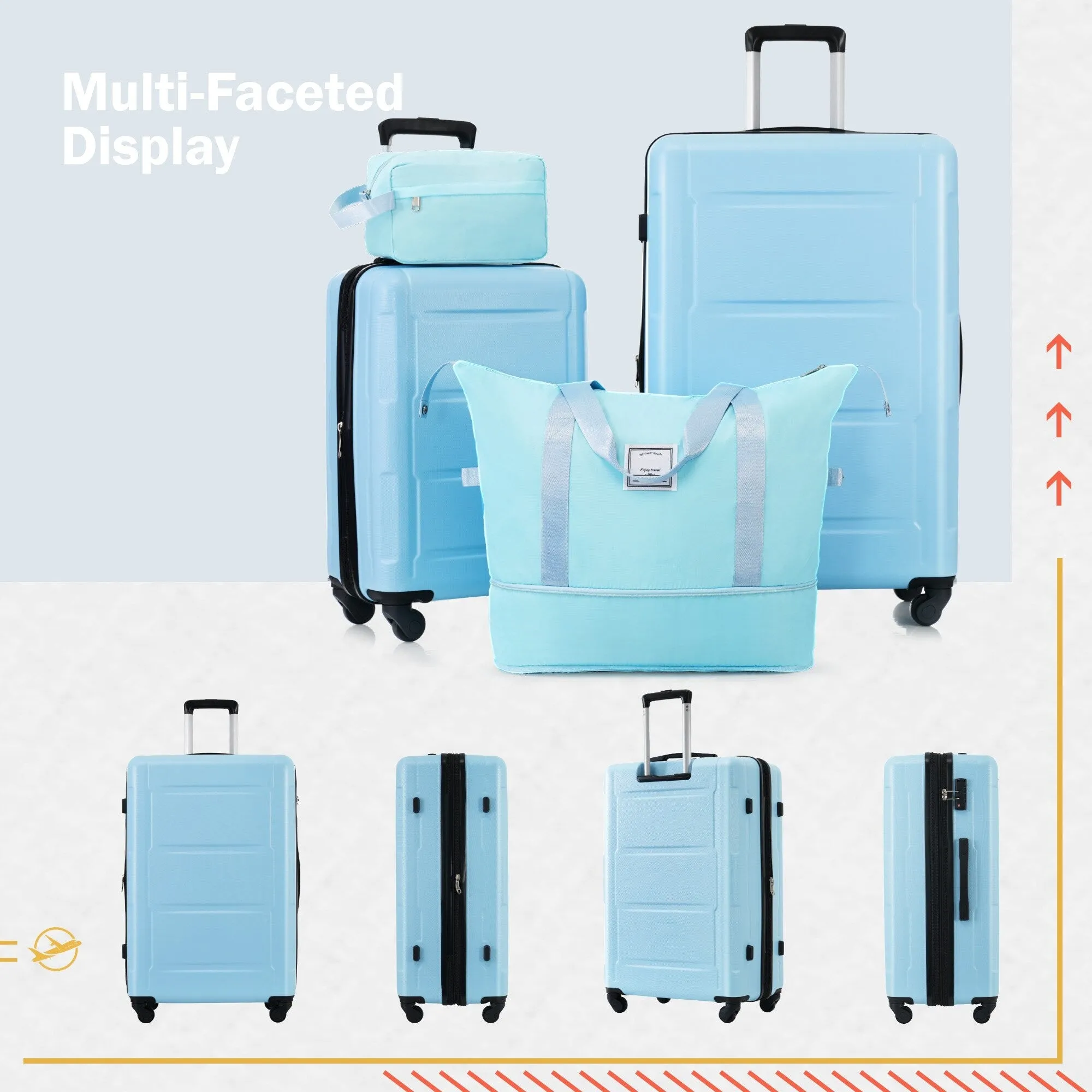 2 Piece Luggage Set with Expandable Bags and TSA Lock, Hardsided Suitcase with 360 Degree Spinner Wheels (20"/28")
