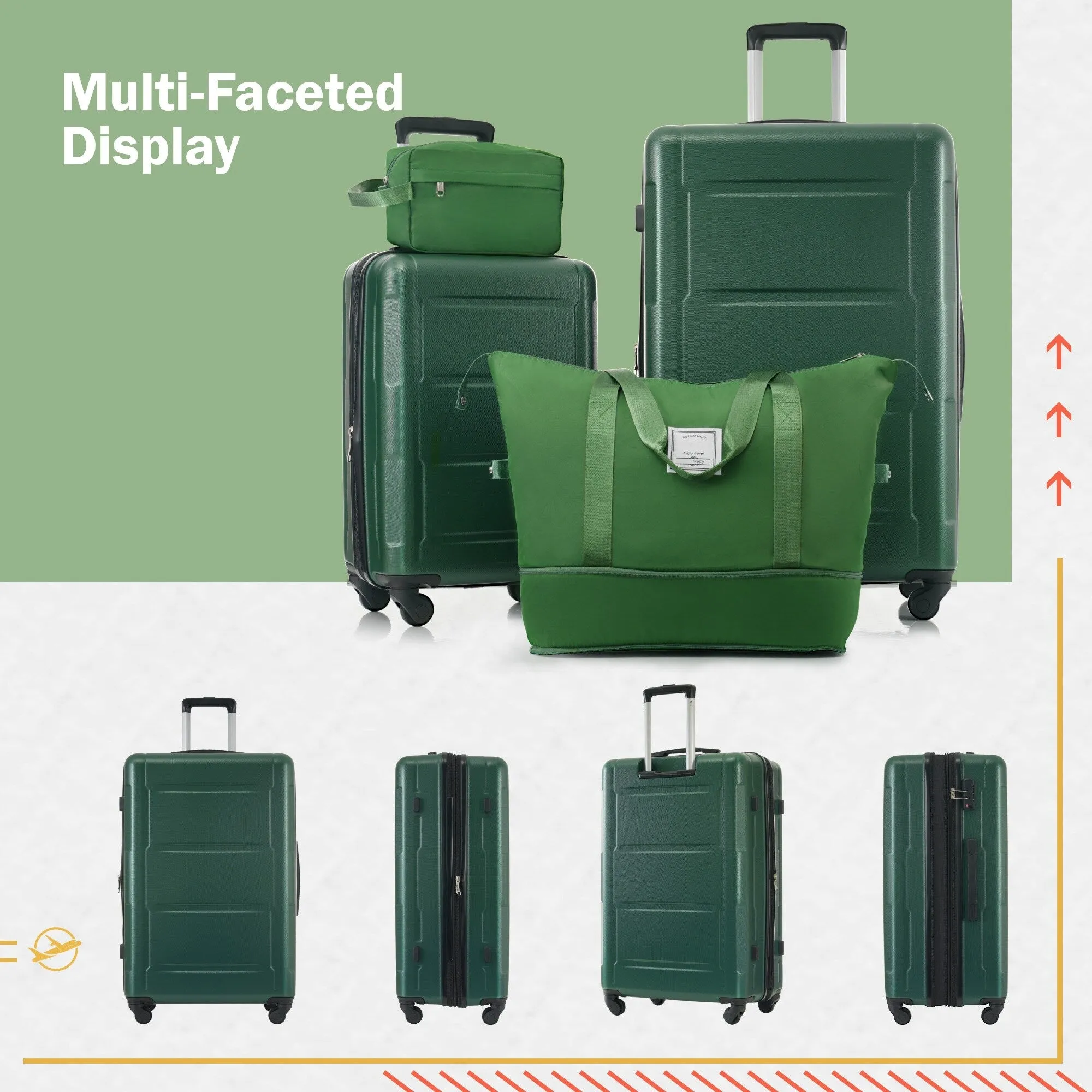 2 Piece Luggage Set with Expandable Bags and TSA Lock, Hardsided Suitcase with 360 Degree Spinner Wheels (20"/28")