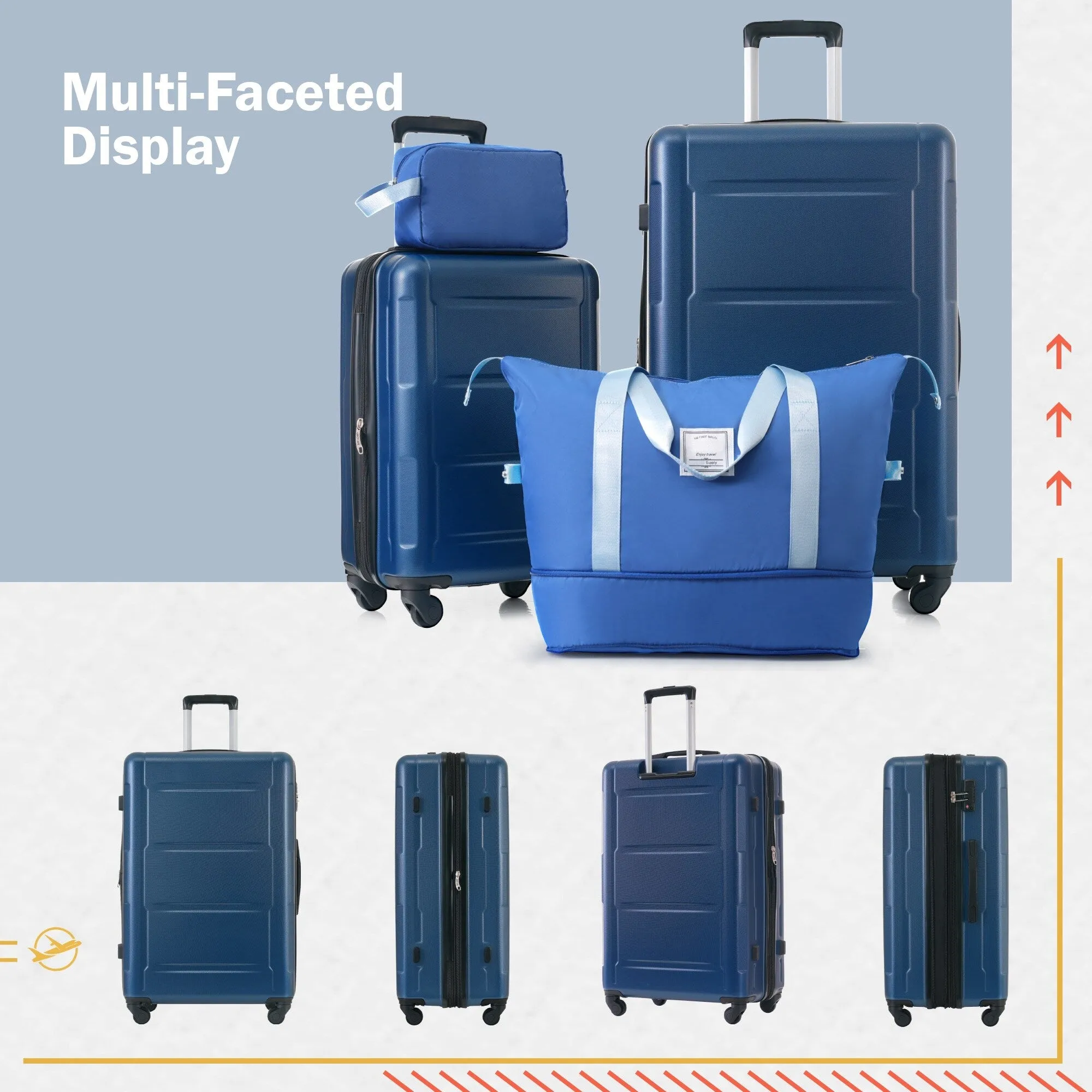2 Piece Luggage Set with Expandable Bags and TSA Lock, Hardsided Suitcase with 360 Degree Spinner Wheels (20"/28")