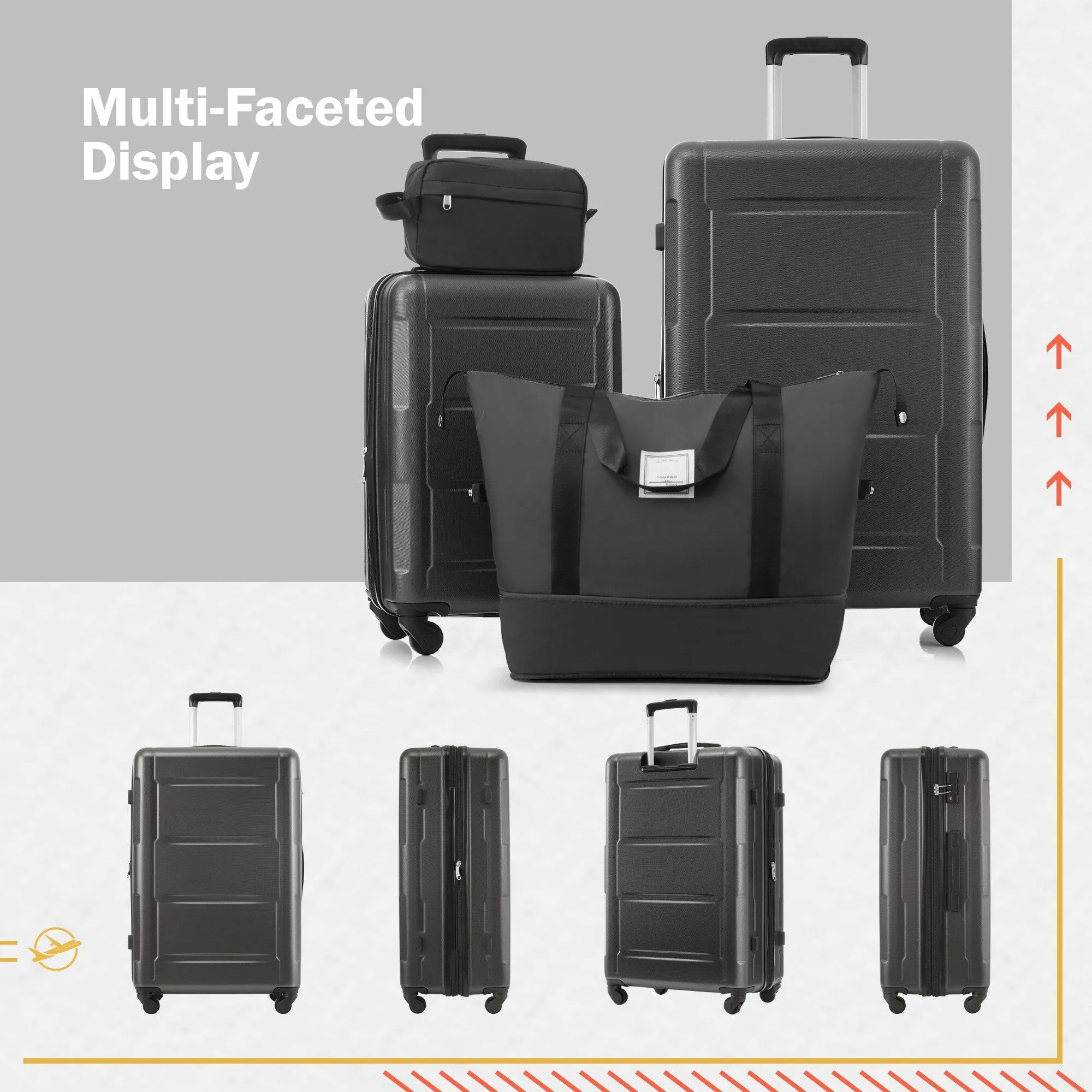 2 Piece Luggage Set with Expandable Bags and TSA Lock, Hardsided Suitcase with 360 Degree Spinner Wheels (20"/28")