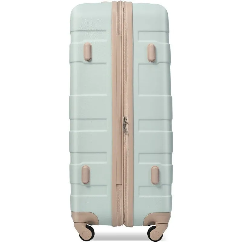 2-Piece Trunk Set, 20-Inch Carry On Universal Wheels Luggage and Expandable Travel Bag, ABS Hard Shell Suitcase Sets