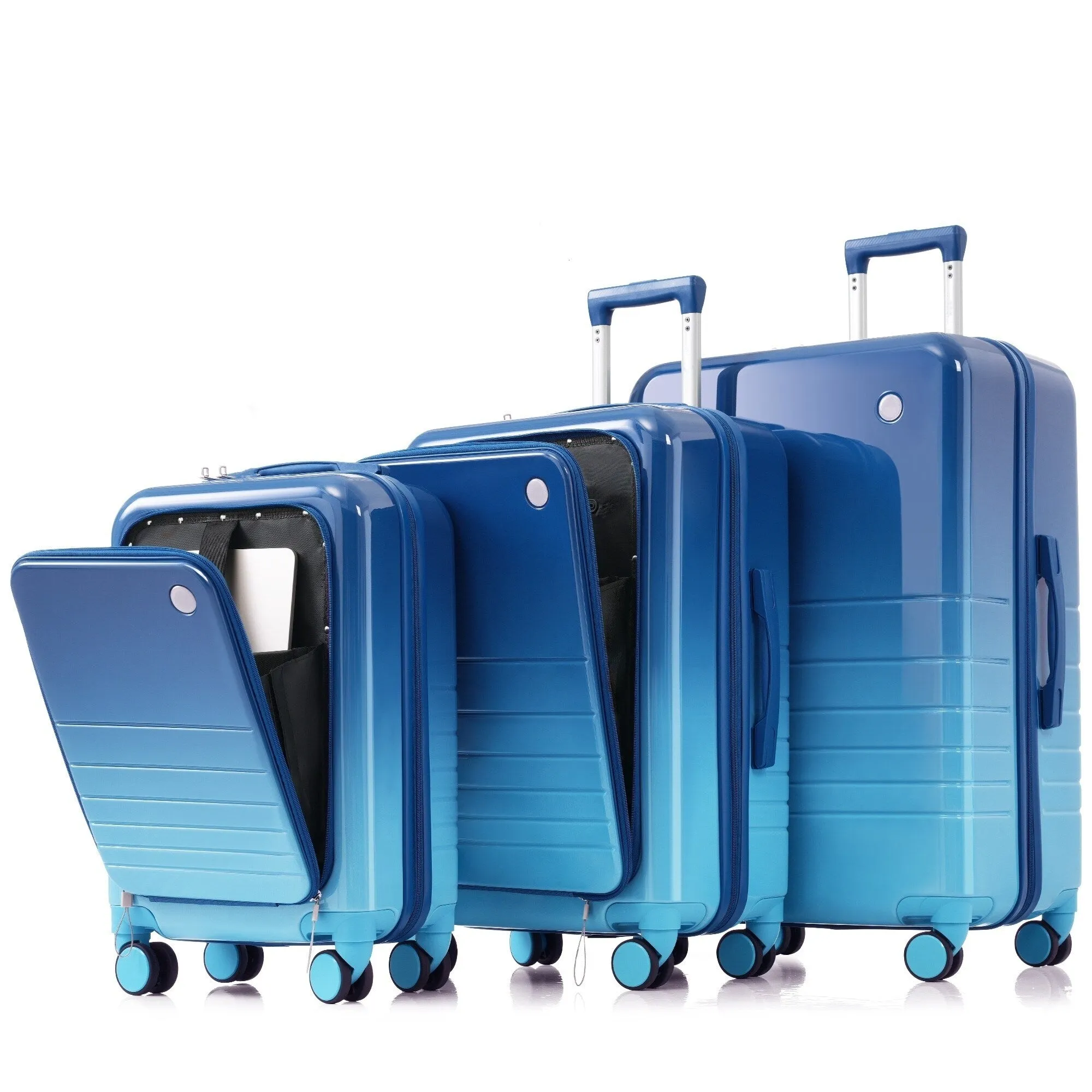 20/24/28inch Luggage Set with Spinner Wheels and USB Port & Cup Holder
