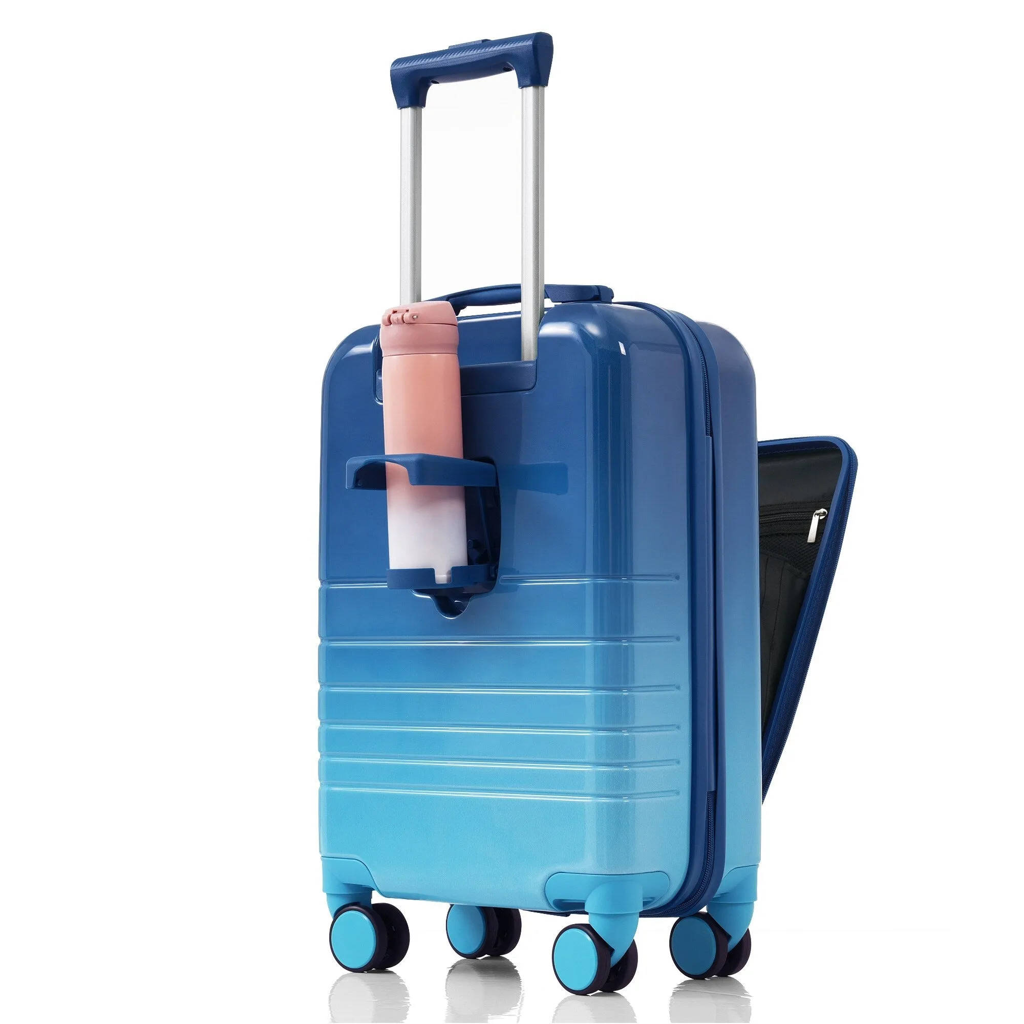 20/24/28inch Luggage Set with Spinner Wheels and USB Port & Cup Holder
