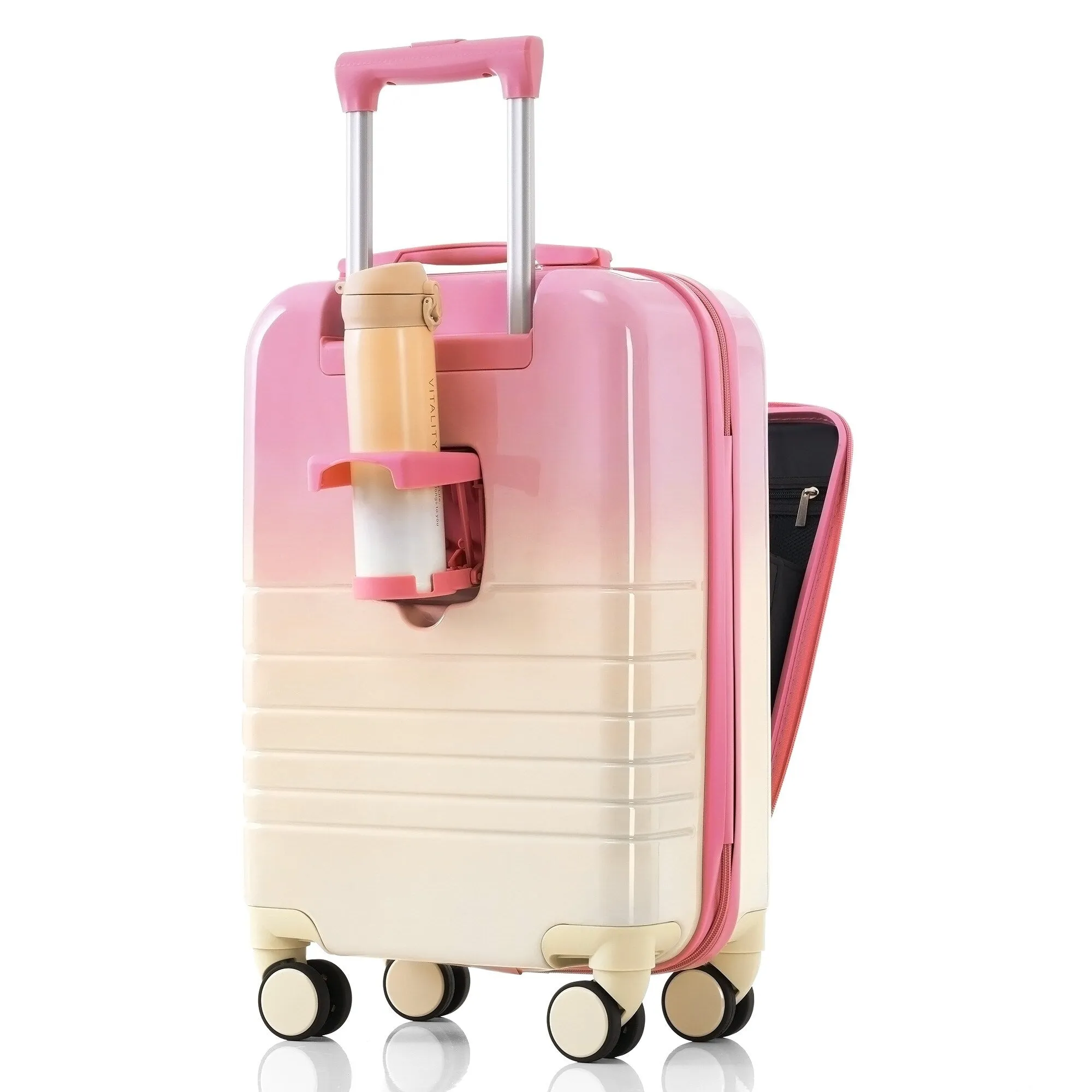 20/24/28inch Luggage Set with Spinner Wheels and USB Port & Cup Holder