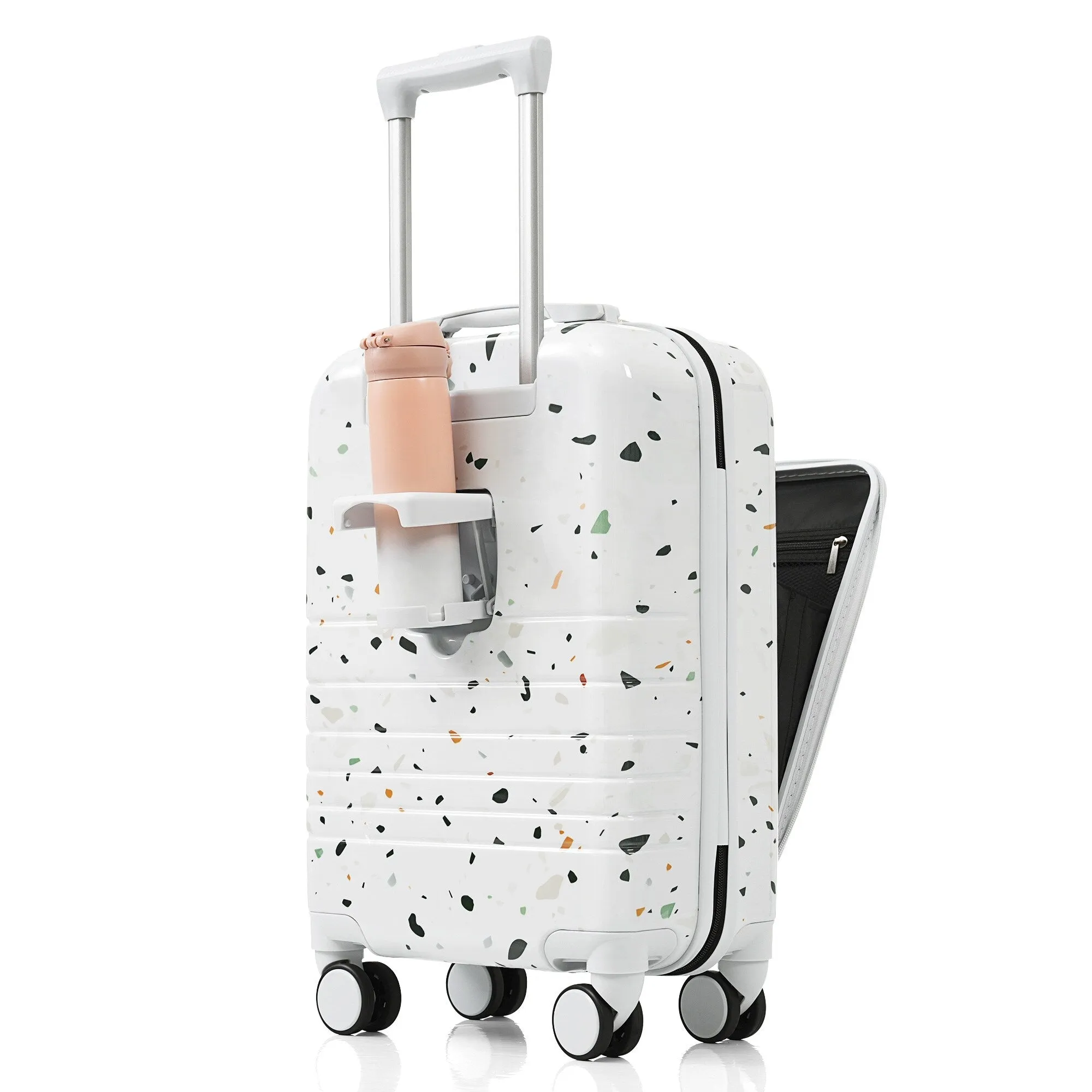 20/24/28inch Luggage Set with Spinner Wheels and USB Port & Cup Holder