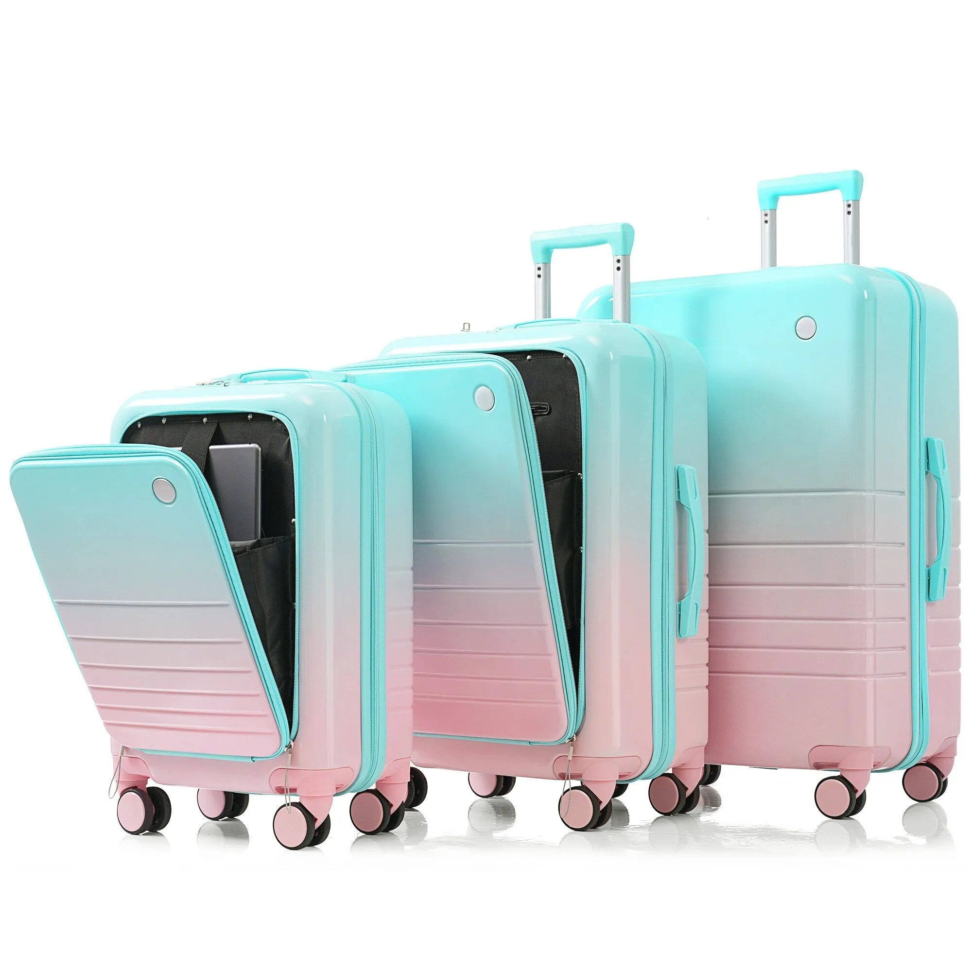 20/24/28inch Luggage Set with Spinner Wheels and USB Port & Cup Holder