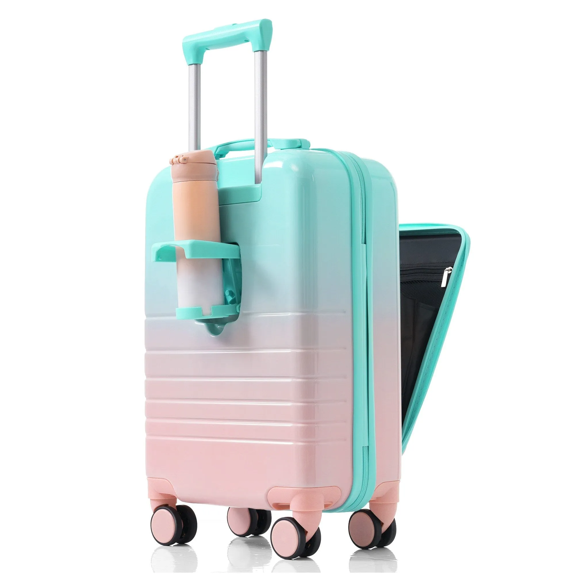 20/24/28inch Luggage Set with Spinner Wheels and USB Port & Cup Holder