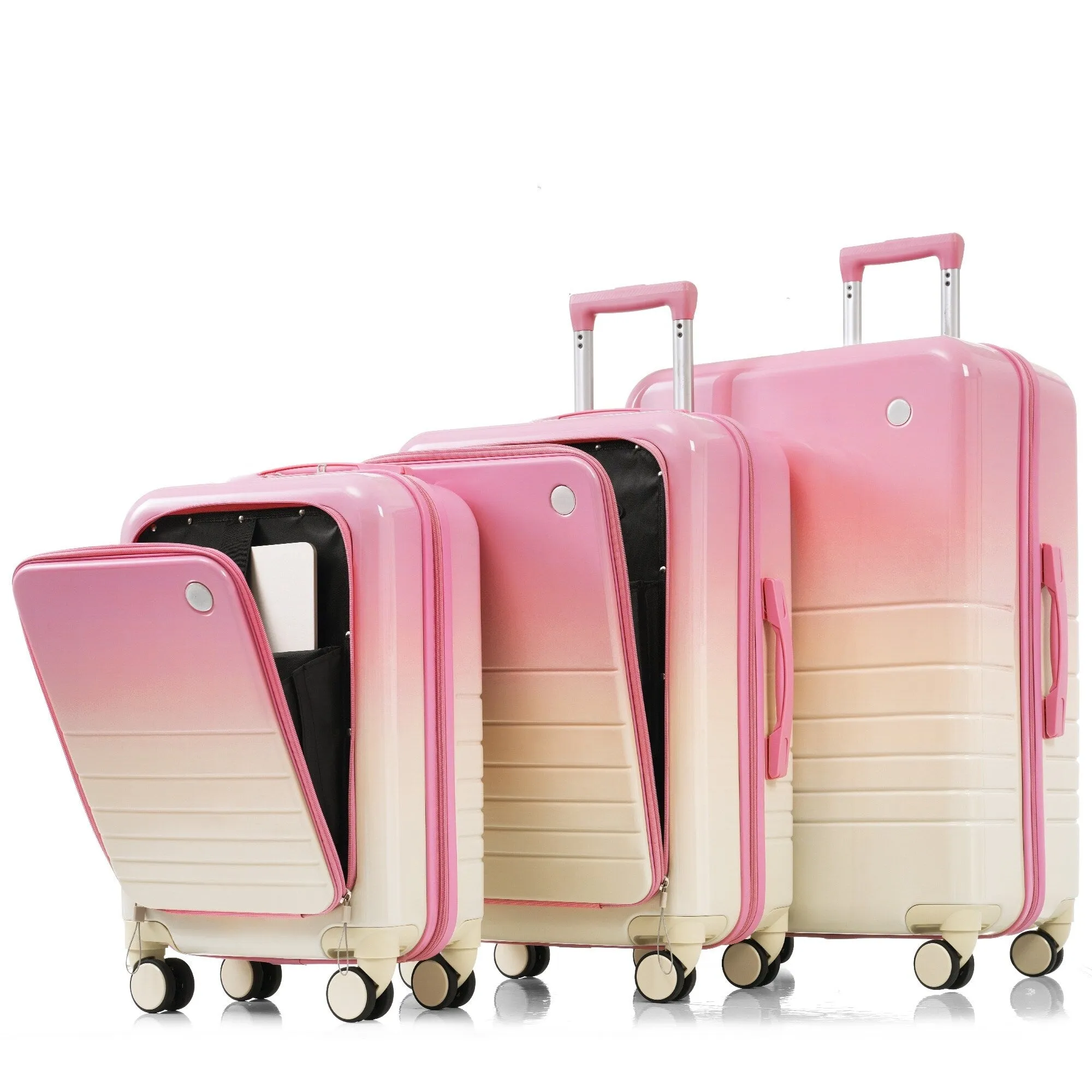 20/24/28inch Luggage Set with Spinner Wheels and USB Port & Cup Holder