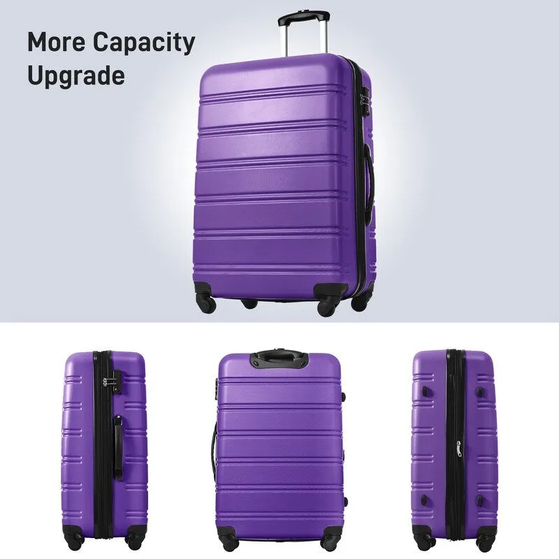20"   28" Hardshell Luggage Sets 2Pcs   Bag Spinner Suitcase with TSA Lock,Purple