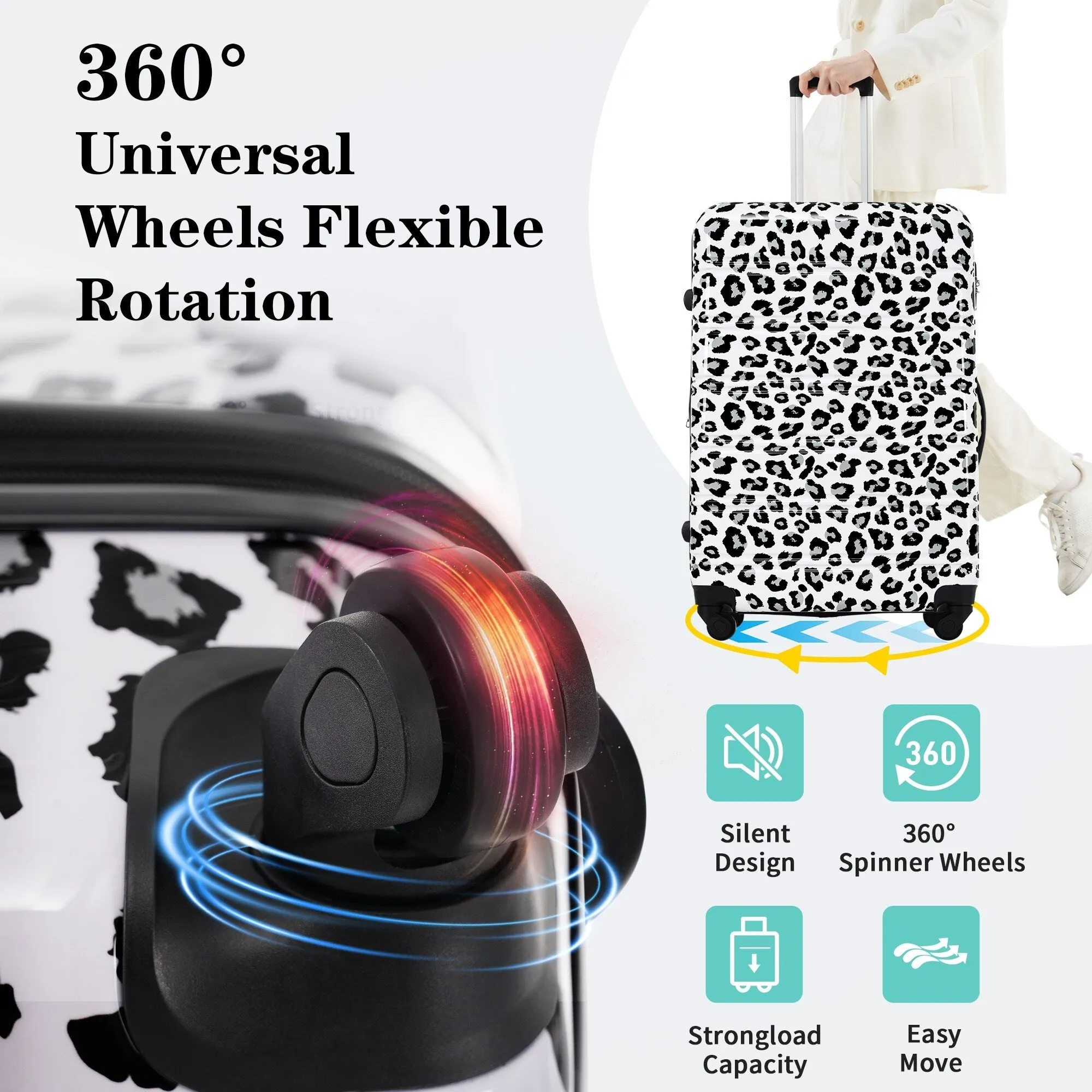 20"/24"/28" Expandable Luggages Sets with TSA Lock & Silicone Handles