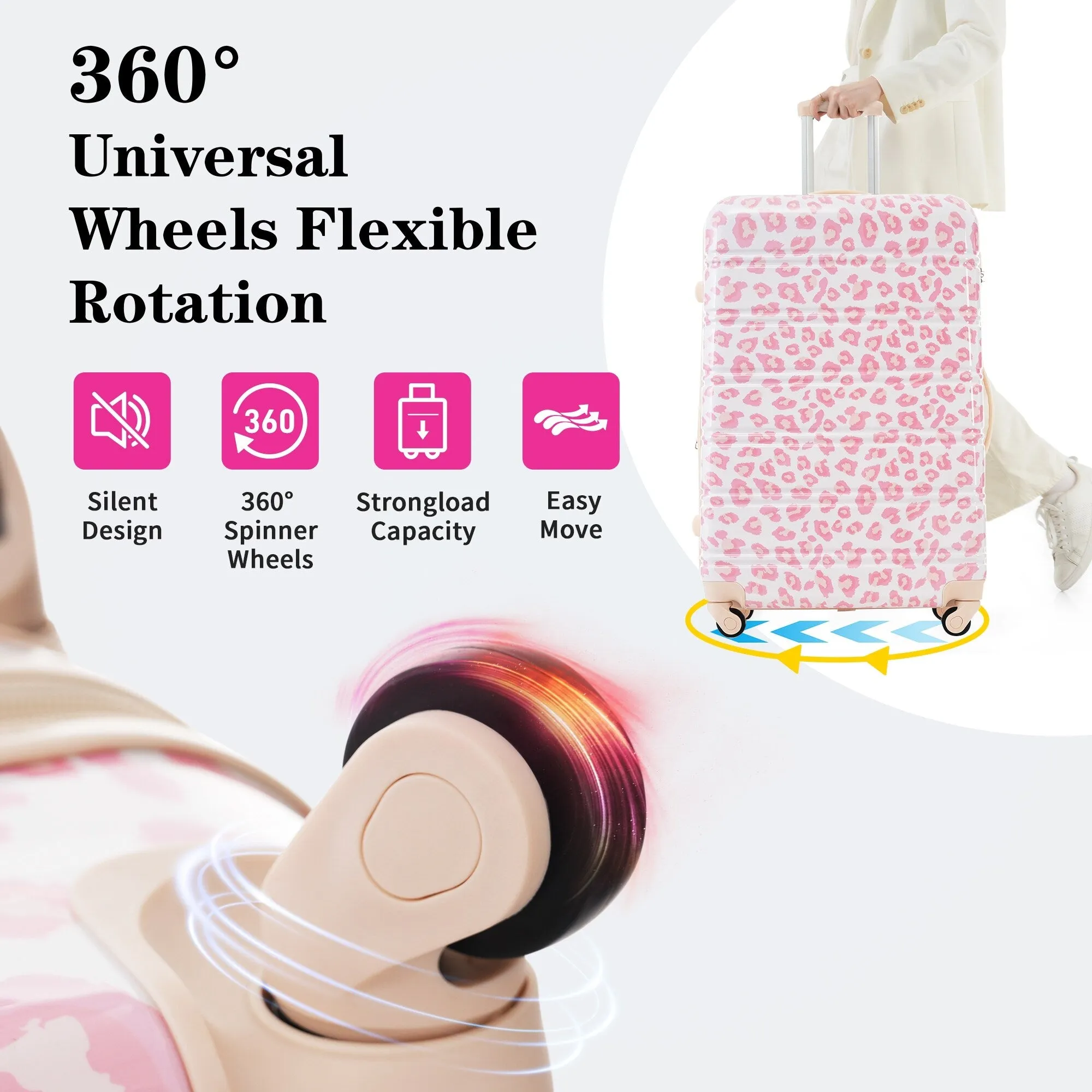 20"/24"/28" Expandable Luggages Sets with TSA Lock & Silicone Handles