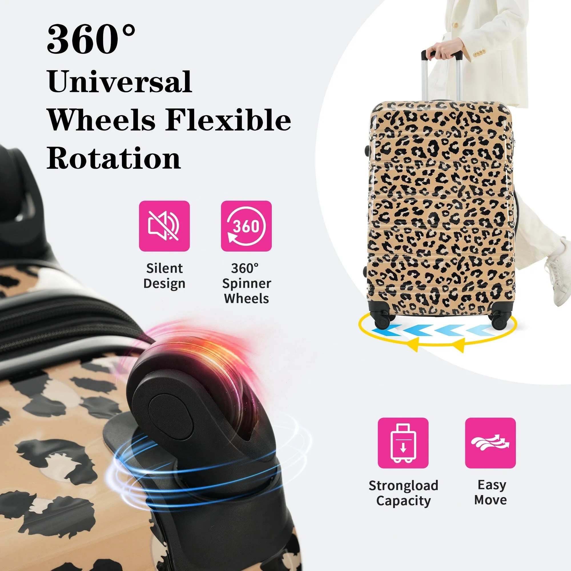 20"/24"/28" Expandable Luggages Sets with TSA Lock & Silicone Handles