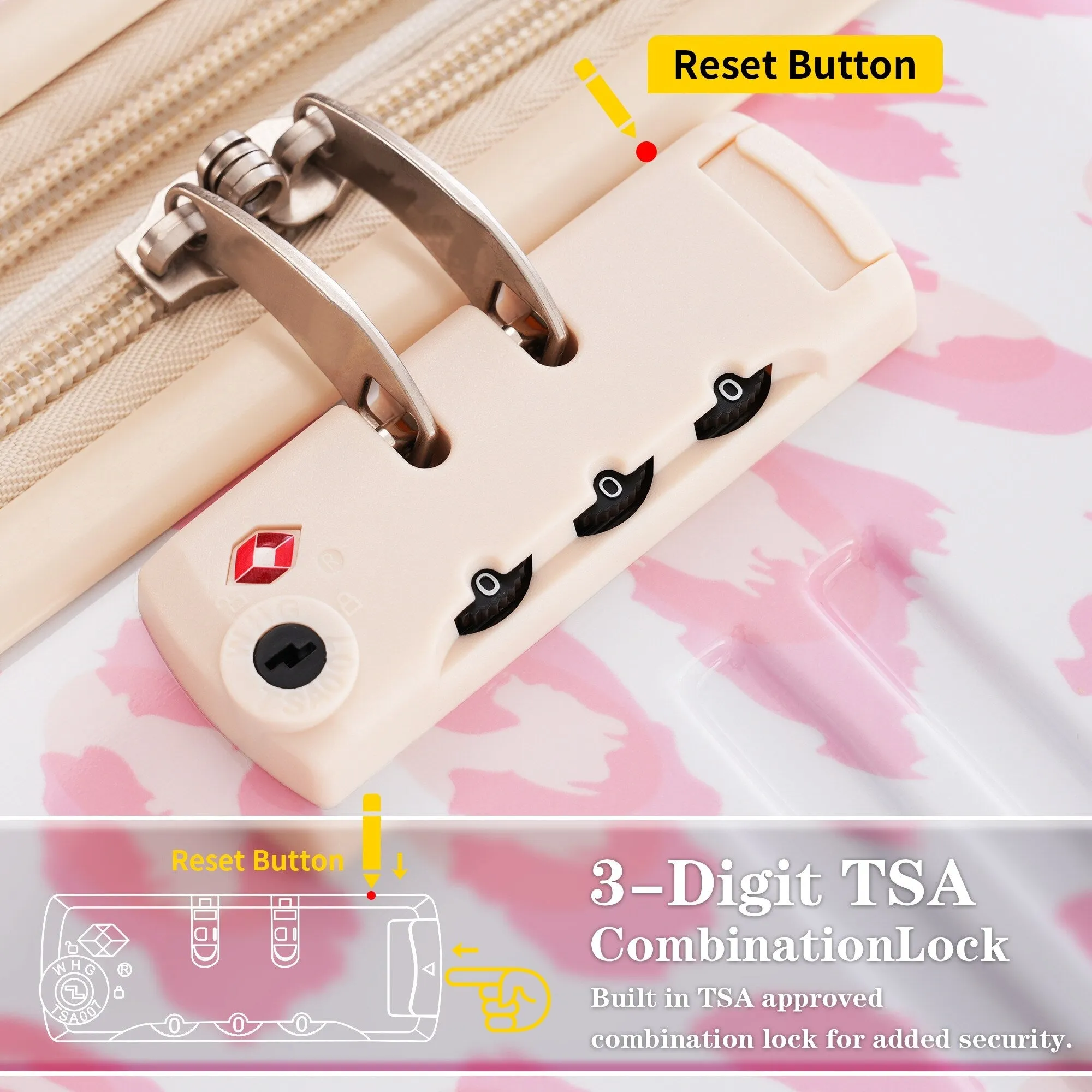 20"/24"/28" Expandable Luggages Sets with TSA Lock & Silicone Handles