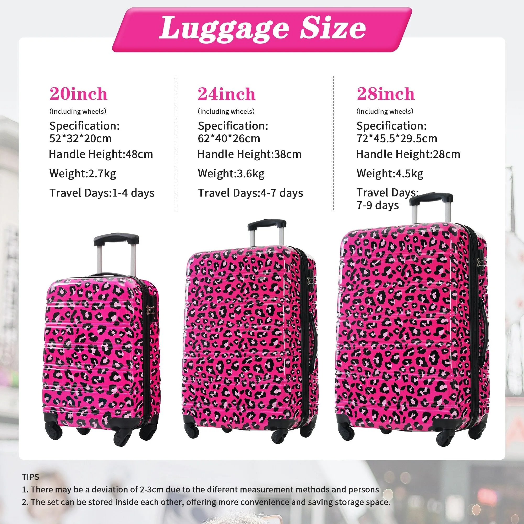 20"/24"/28" Expandable Luggages Sets with TSA Lock & Silicone Handles