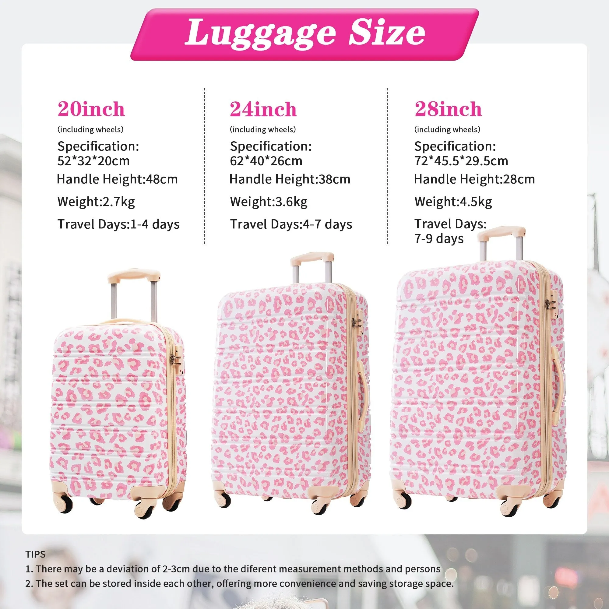 20"/24"/28" Expandable Luggages Sets with TSA Lock & Silicone Handles