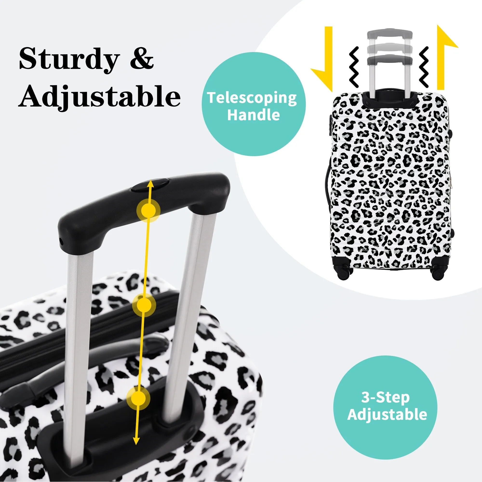 20"/24"/28" Expandable Luggages Sets with TSA Lock & Silicone Handles