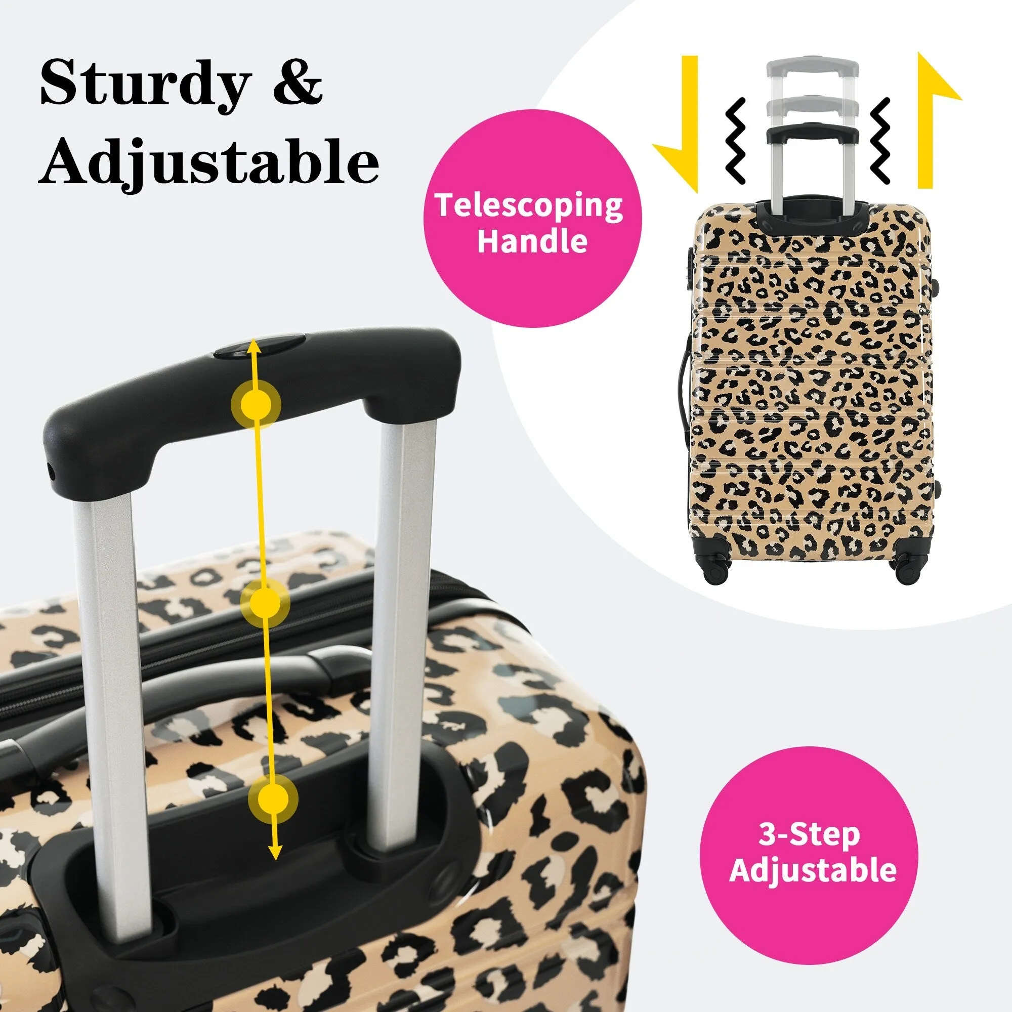 20"/24"/28" Expandable Luggages Sets with TSA Lock & Silicone Handles