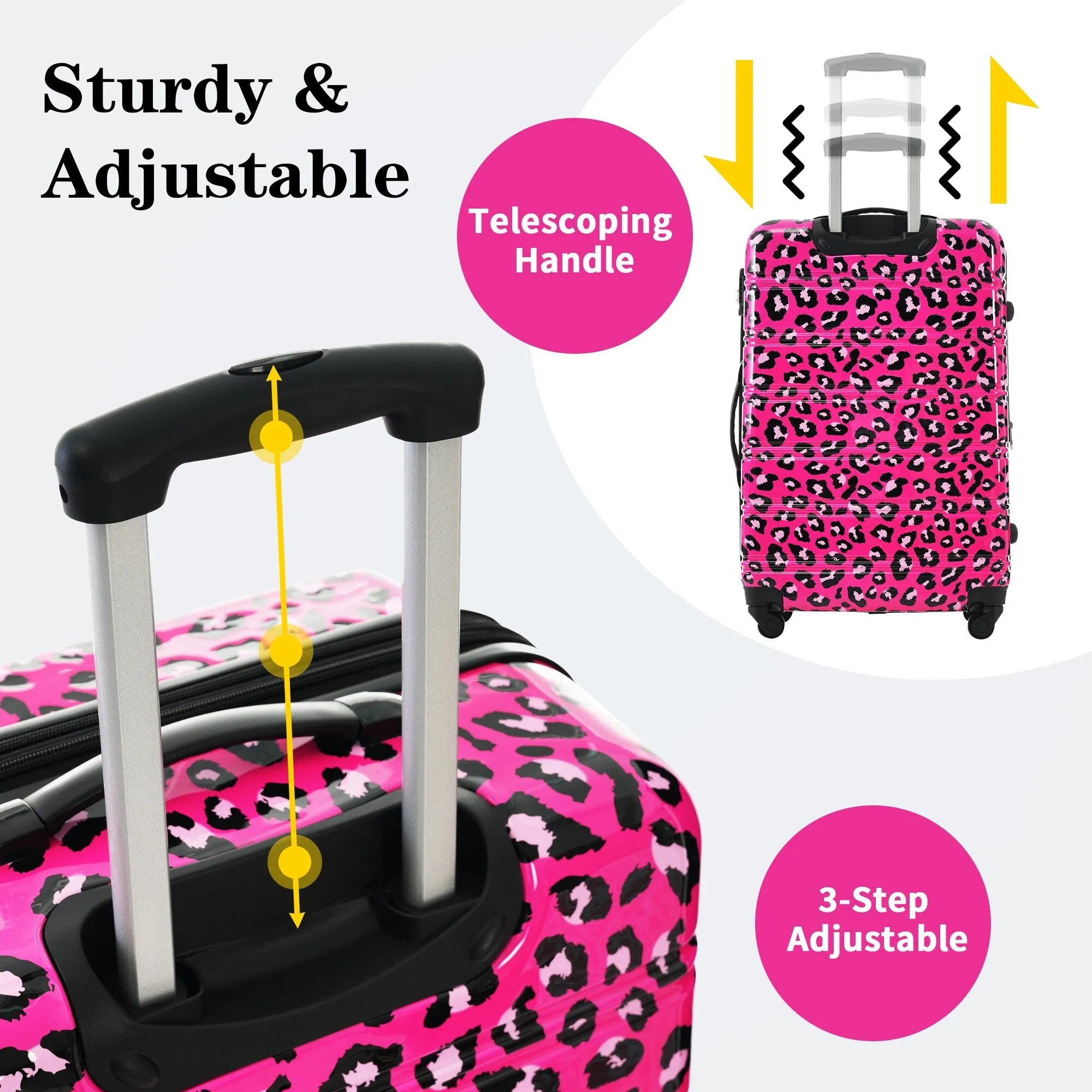 20"/24"/28" Expandable Luggages Sets with TSA Lock & Silicone Handles