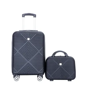 2Piece Luggage Sets ABS Lightweight Suitcase , Spinner Wheels, (20/14)