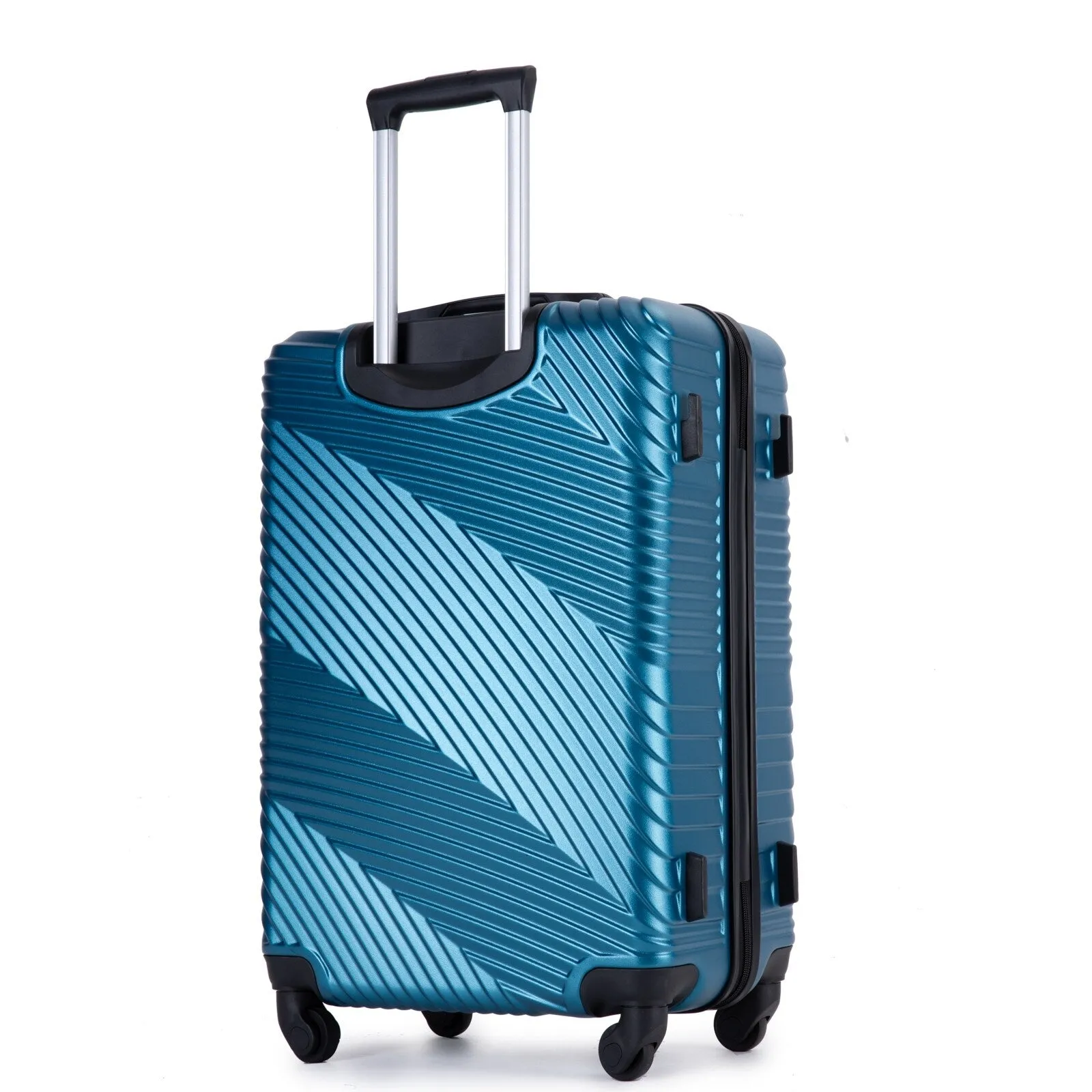 3 Pcs Luggage Sets w/Adjustable Pull Rod and Spinner Wheels & 2 Hooks