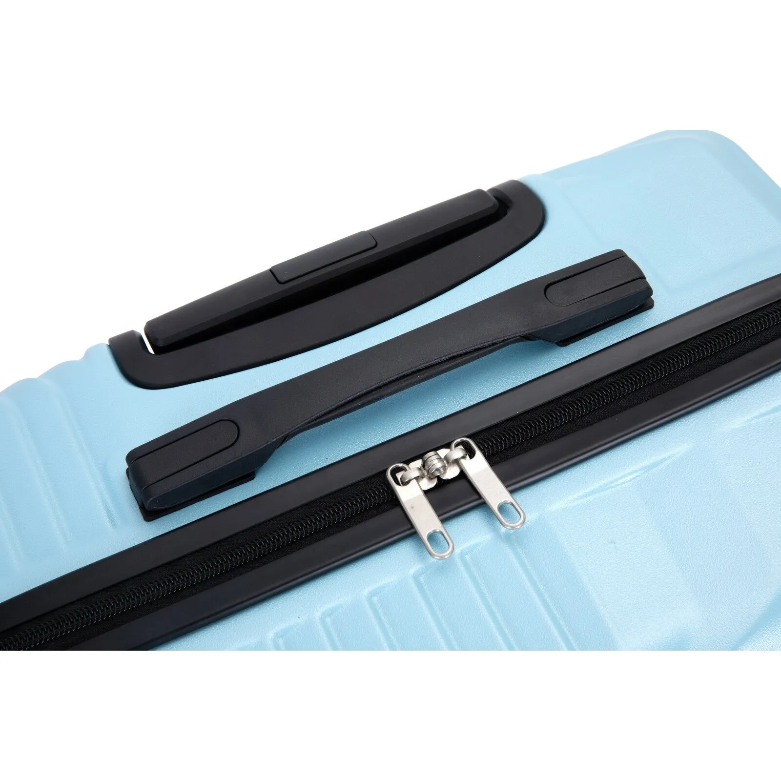 3 Pcs Luggage Sets w/Adjustable Pull Rod and Spinner Wheels & 2 Hooks