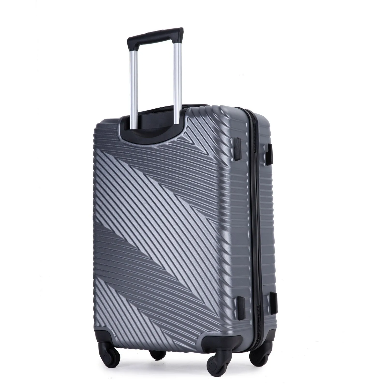 3 Pcs Luggage Sets w/Adjustable Pull Rod and Spinner Wheels & 2 Hooks
