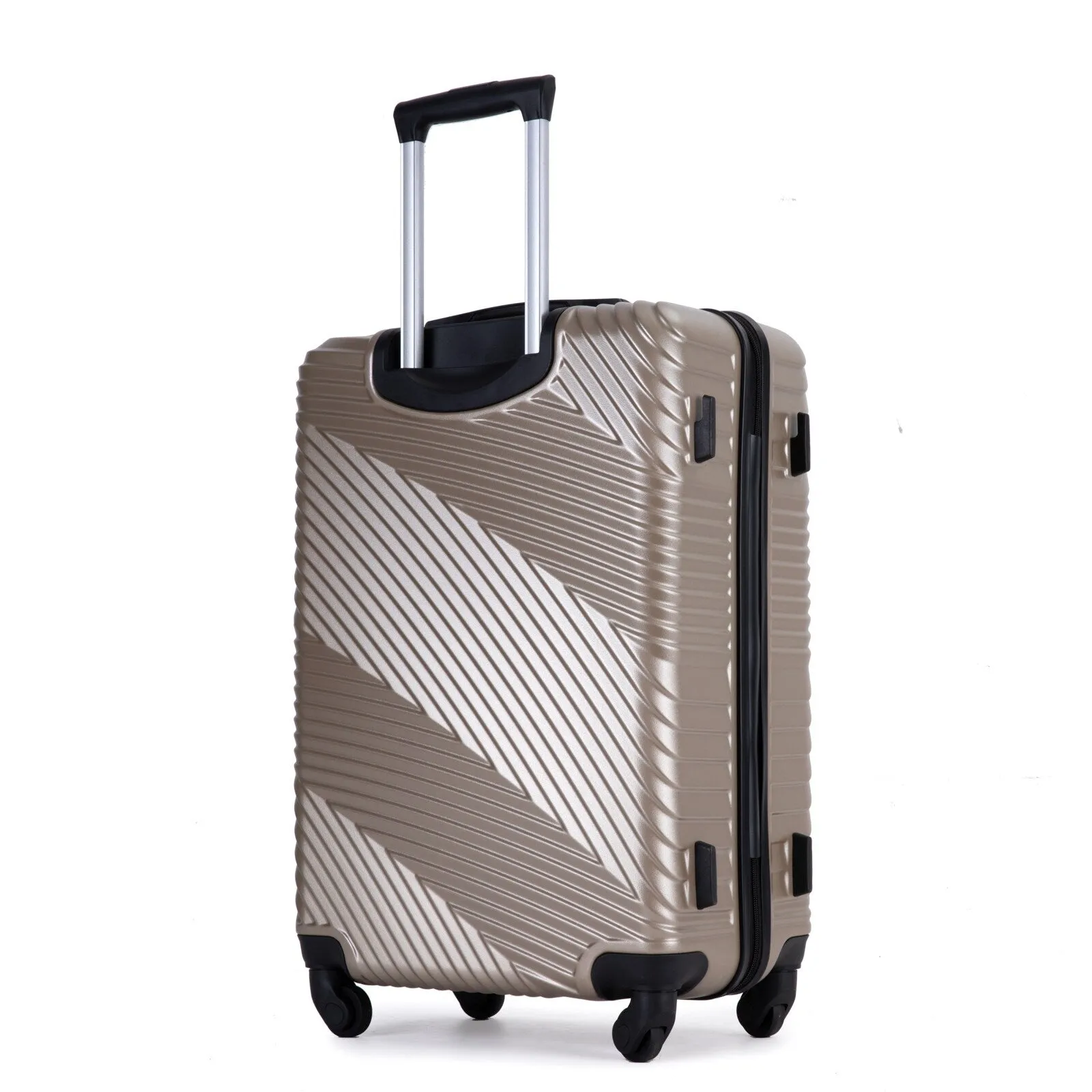 3 Pcs Luggage Sets w/Adjustable Pull Rod and Spinner Wheels & 2 Hooks
