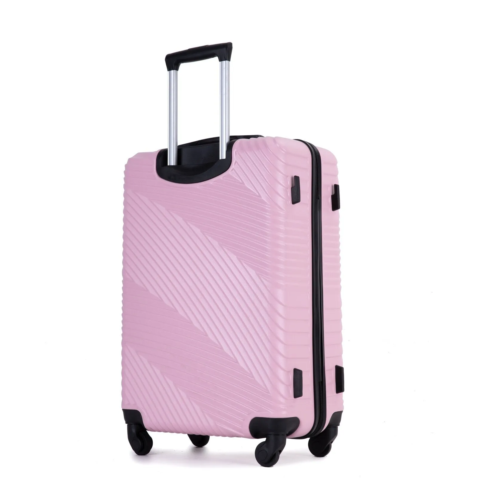 3 Pcs Luggage Sets w/Adjustable Pull Rod and Spinner Wheels & 2 Hooks