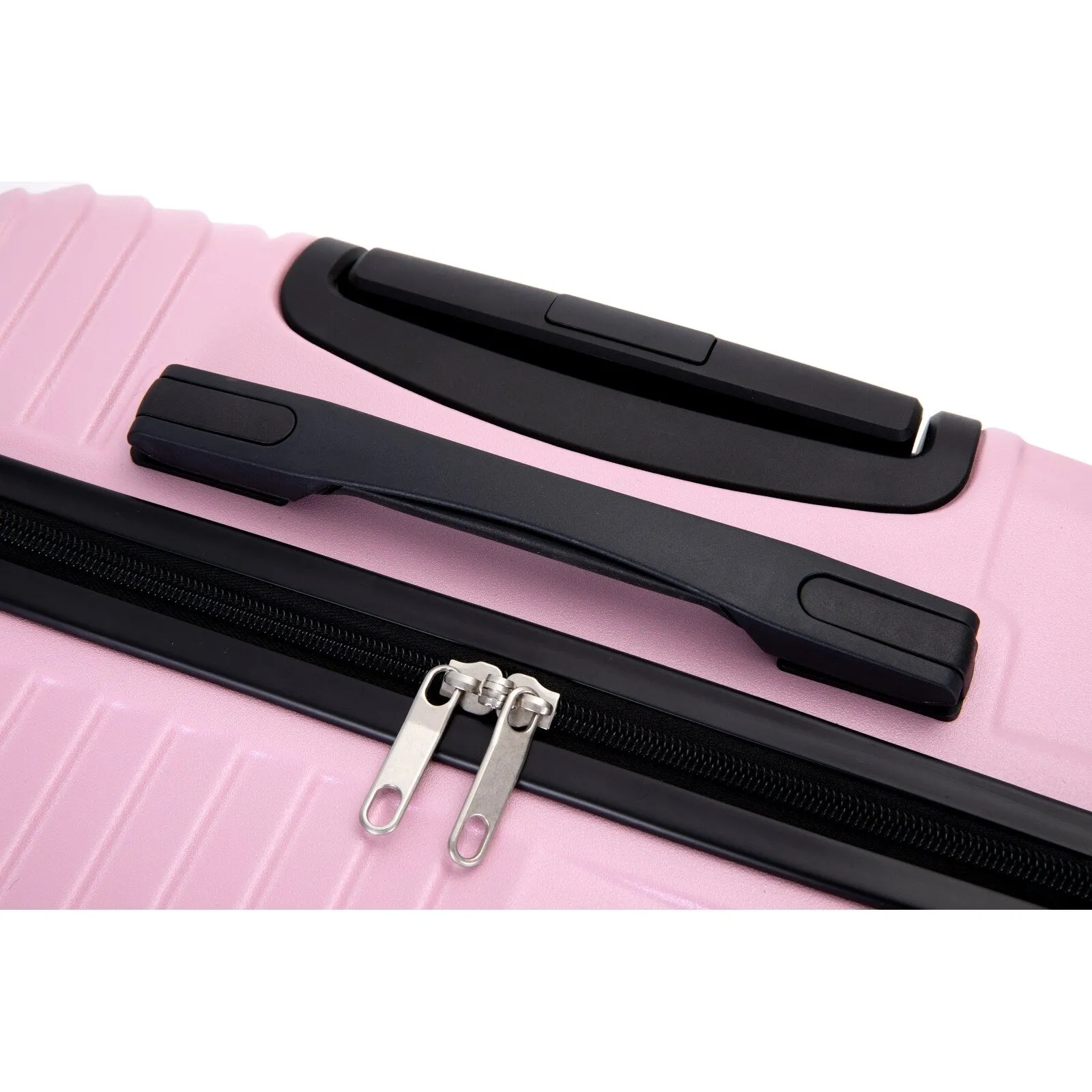 3 Pcs Luggage Sets w/Adjustable Pull Rod and Spinner Wheels & 2 Hooks