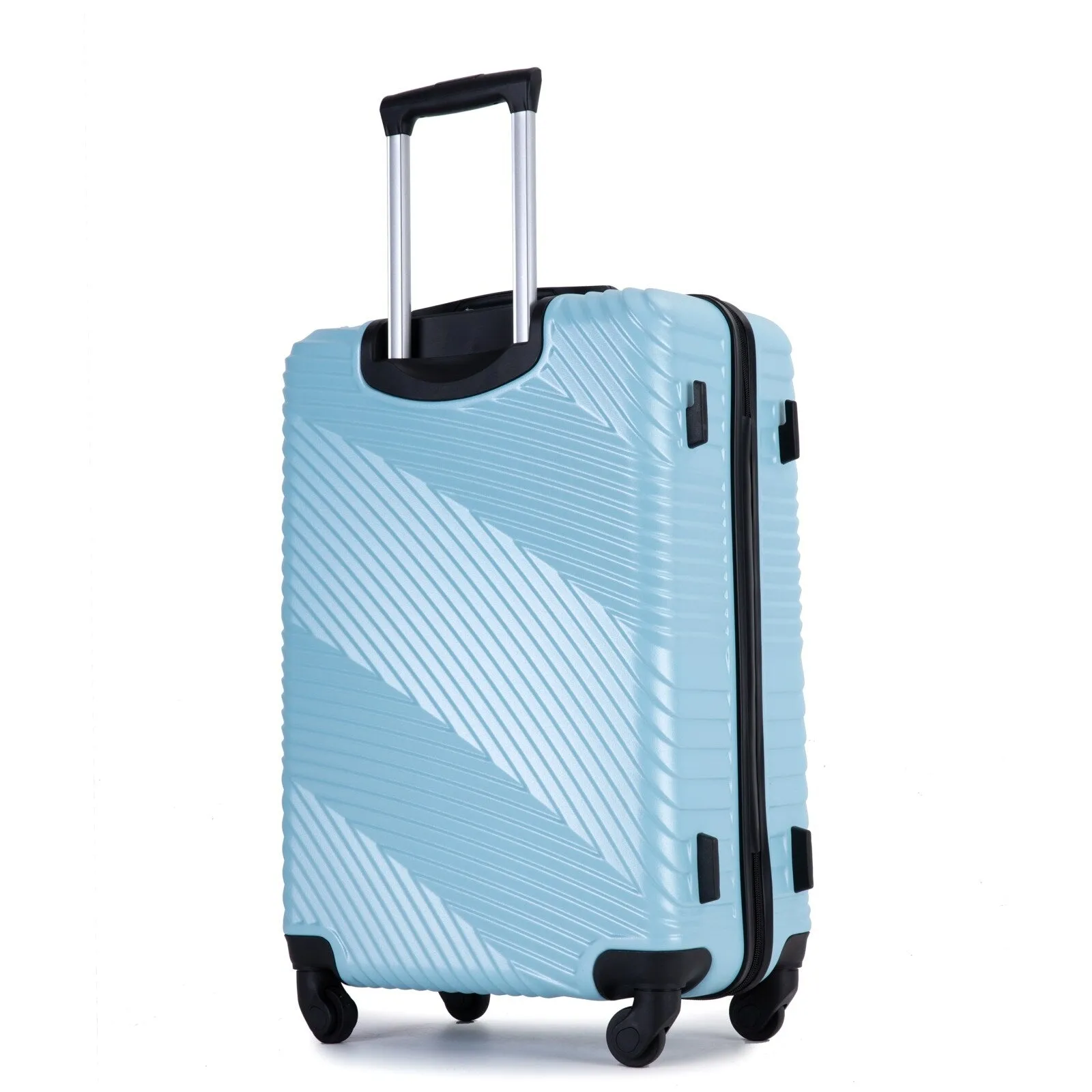 3 Pcs Luggage Sets w/Adjustable Pull Rod and Spinner Wheels & 2 Hooks