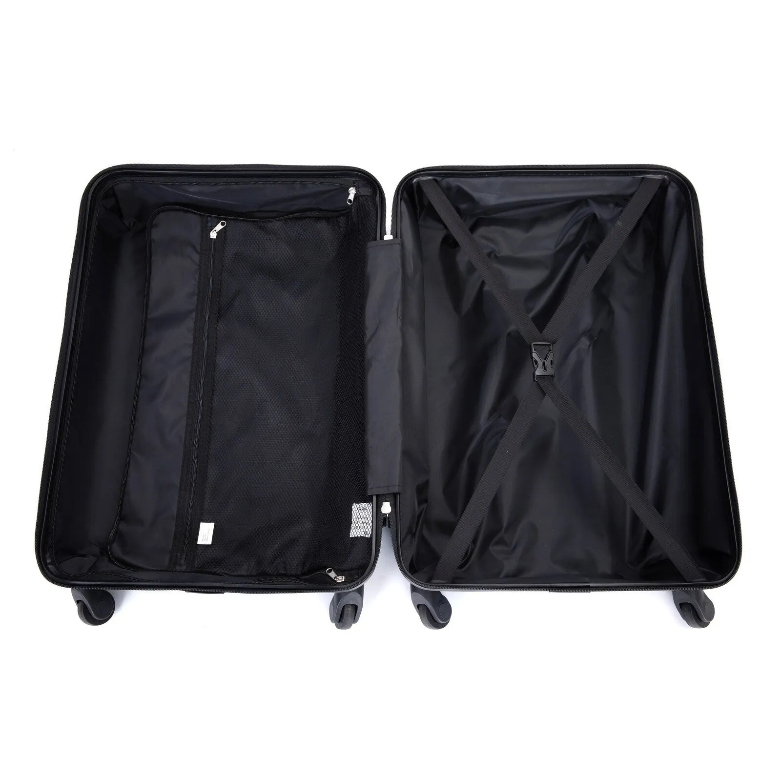3 Pcs Luggage Sets w/Adjustable Pull Rod and Spinner Wheels & 2 Hooks