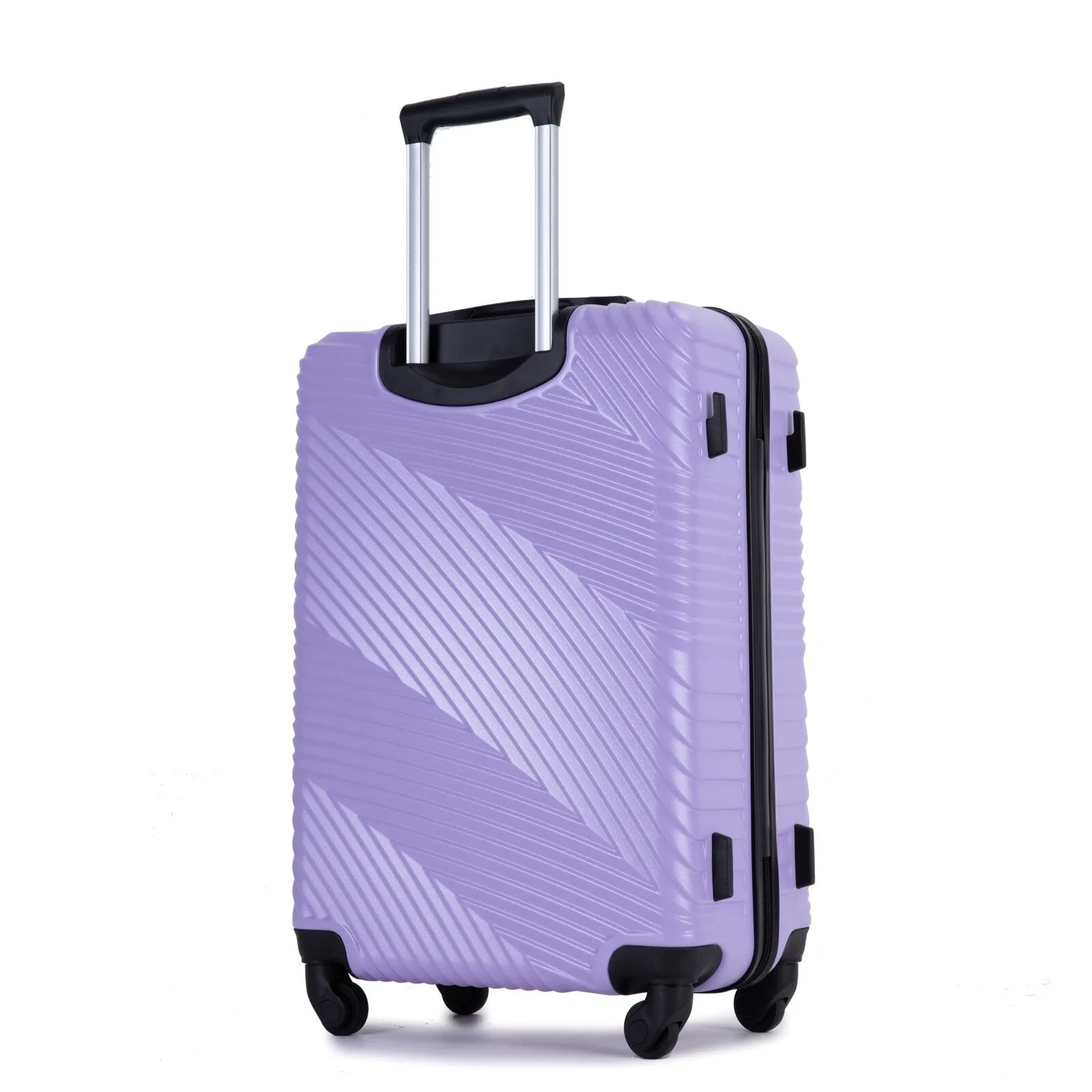 3 Pcs Luggage Sets w/Adjustable Pull Rod and Spinner Wheels & 2 Hooks