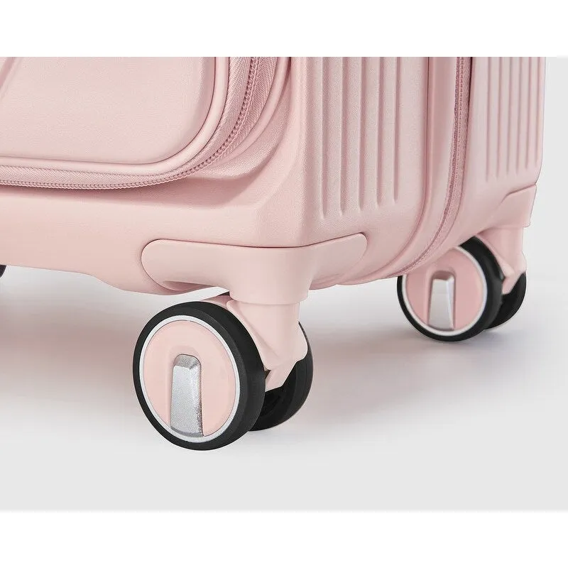 3 Piece 20/24/28 Luggage Sets, PC Lightweight & Durable Expandable,Pink