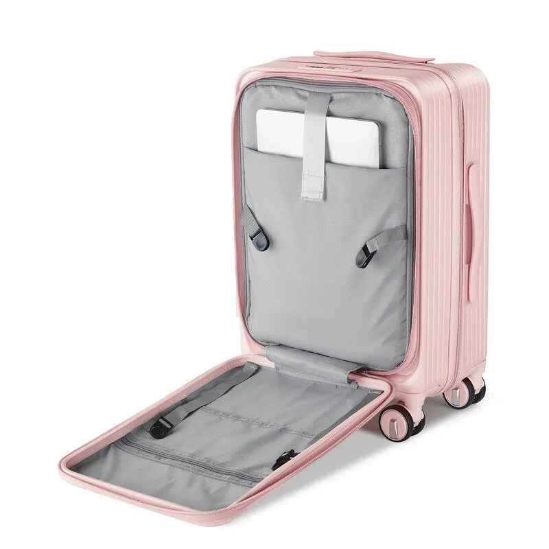 3 Piece 20/24/28 Luggage Sets, PC Lightweight & Durable Expandable,Pink