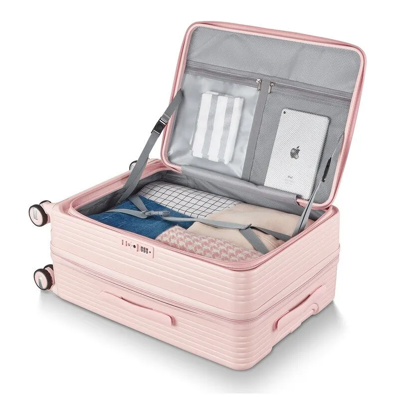 3 Piece 20/24/28 Luggage Sets, PC Lightweight & Durable Expandable,Pink