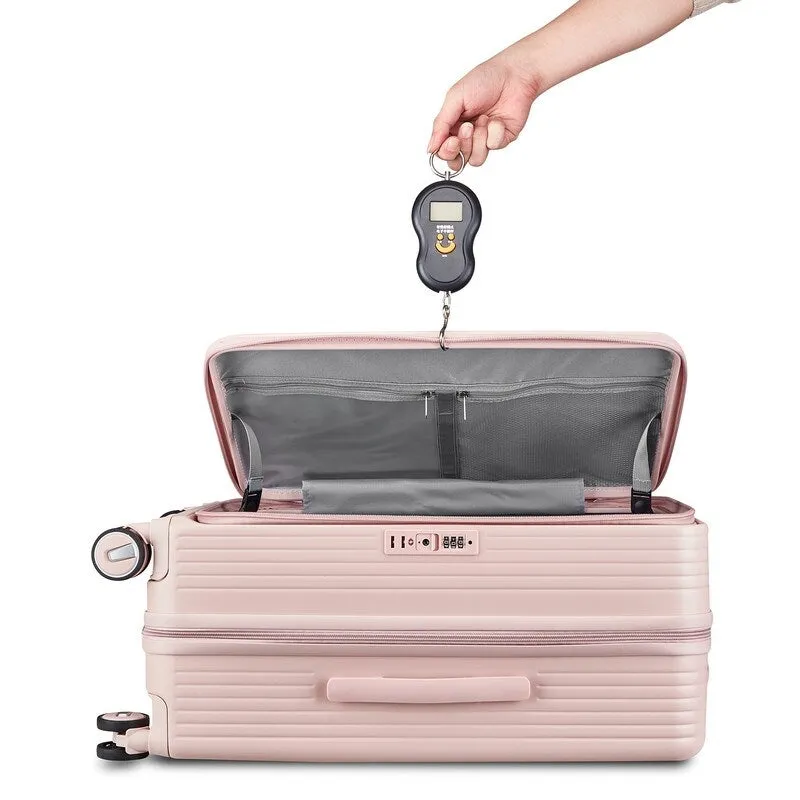 3 Piece 20/24/28 Luggage Sets, PC Lightweight & Durable Expandable,Pink