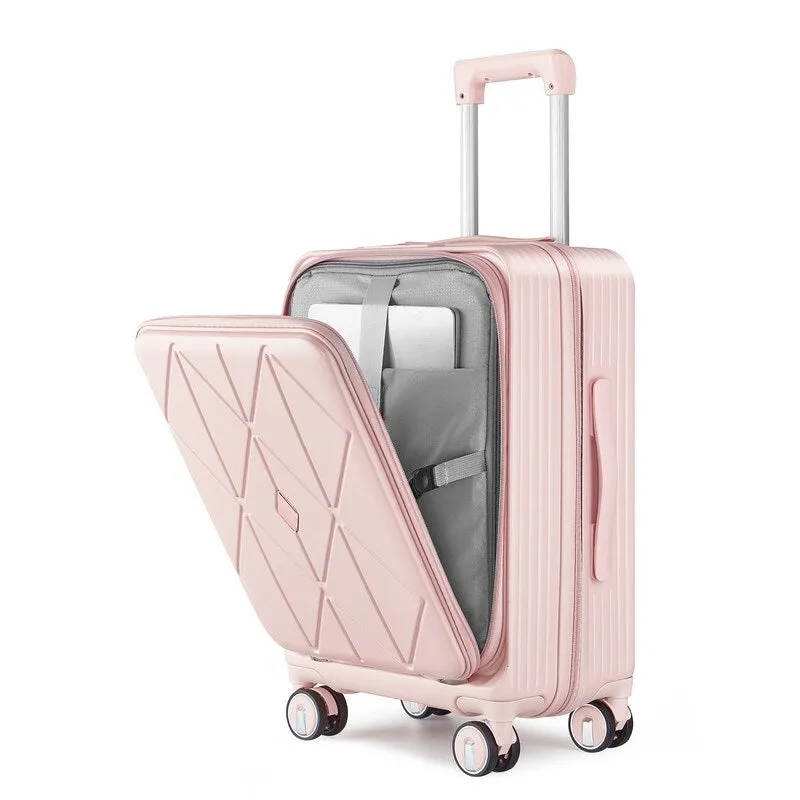 3 Piece 20/24/28 Luggage Sets, PC Lightweight & Durable Expandable,Pink