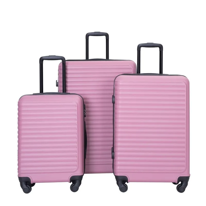 3 Piece ABS Lightweight Suitcase Luggage Sets with Two Hooks,TSA Lock