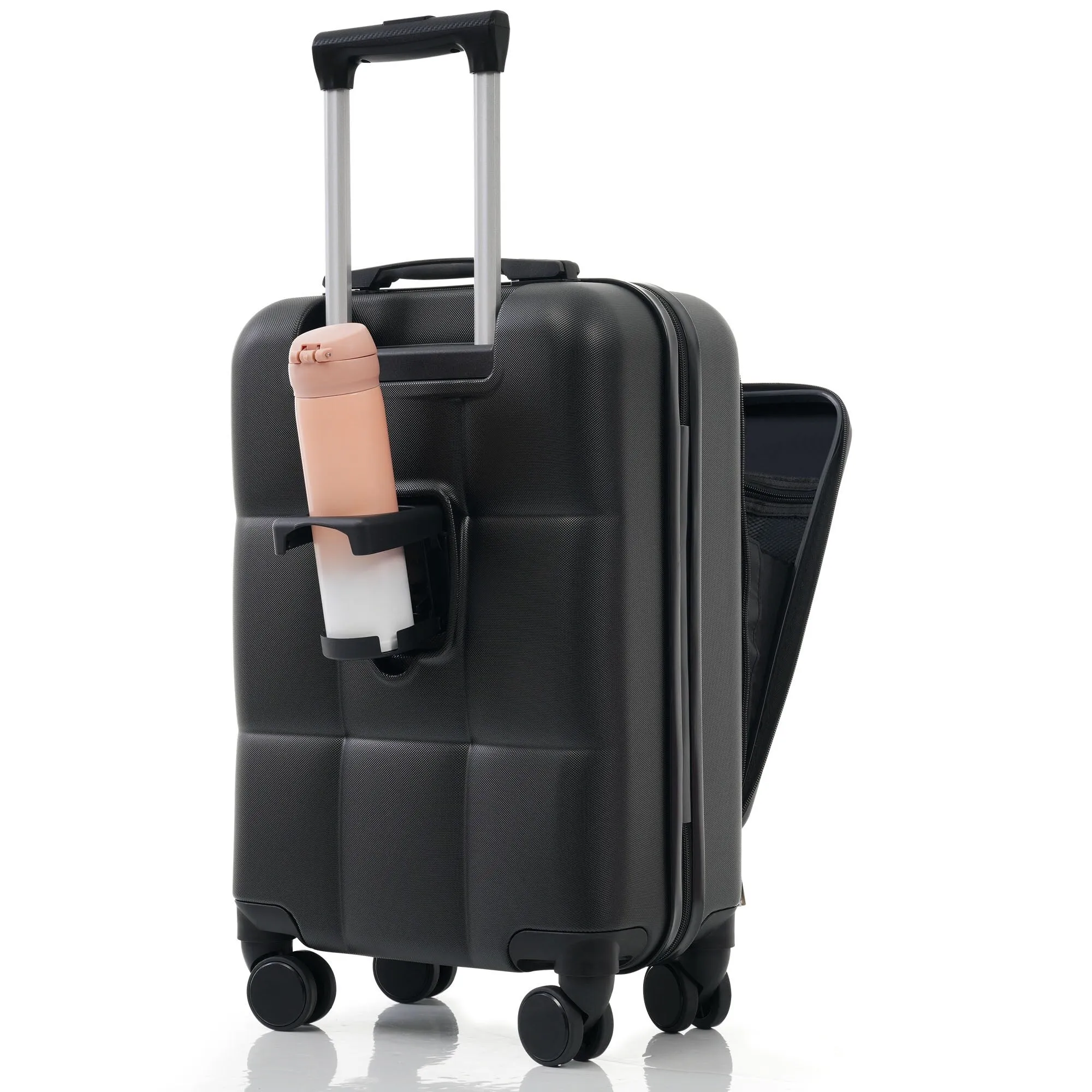 3 Piece Expandable Luggage Set with USB Port & Spinner and Cup Holder