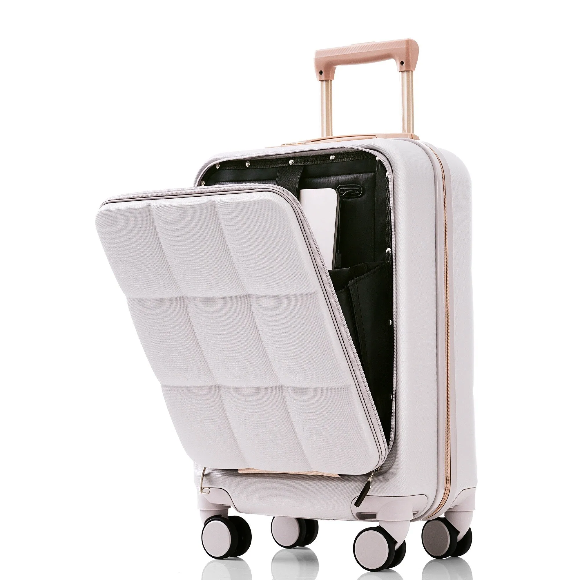3 Piece Expandable Luggage Set with USB Port & Spinner and Cup Holder