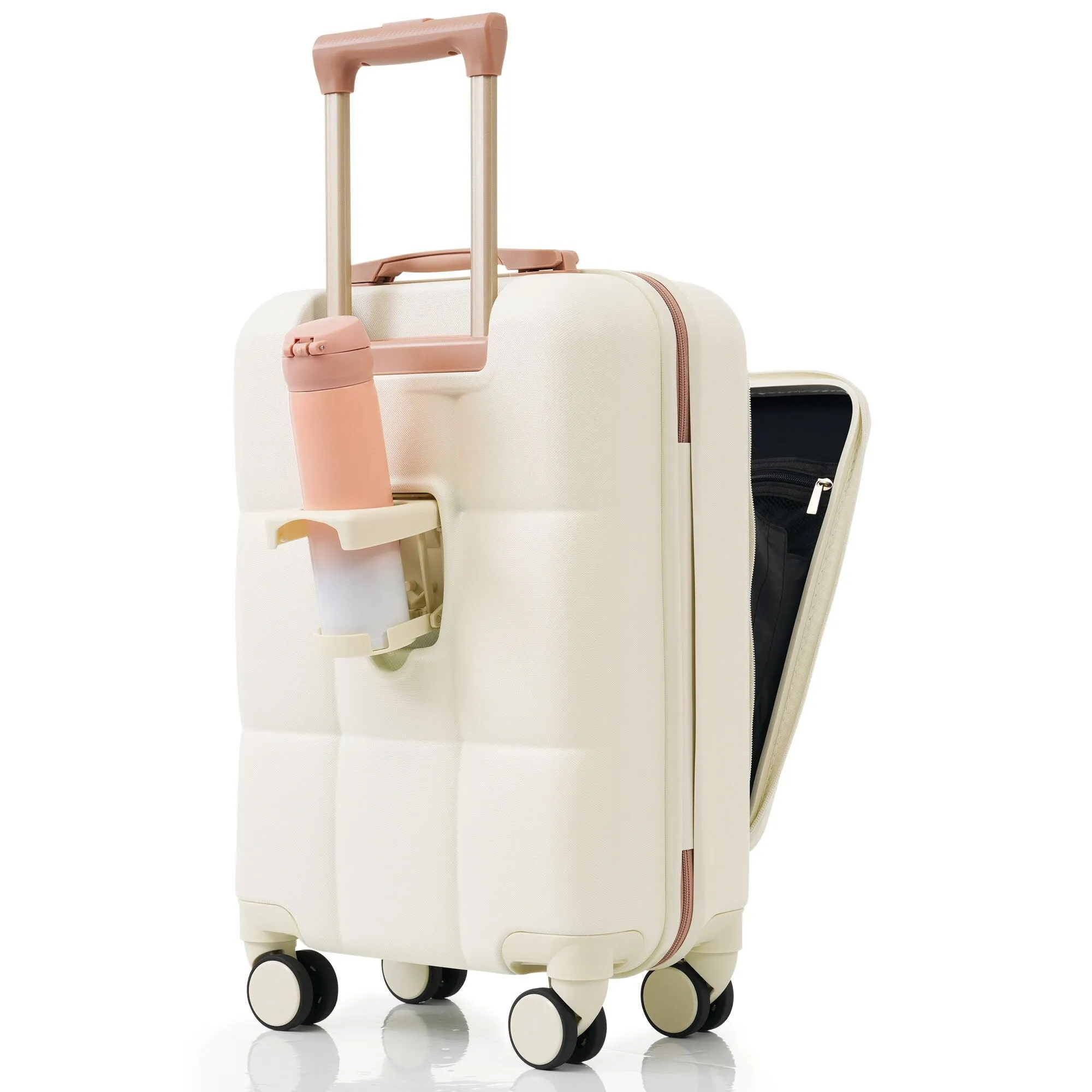 3 Piece Expandable Luggage Set with USB Port & Spinner and Cup Holder