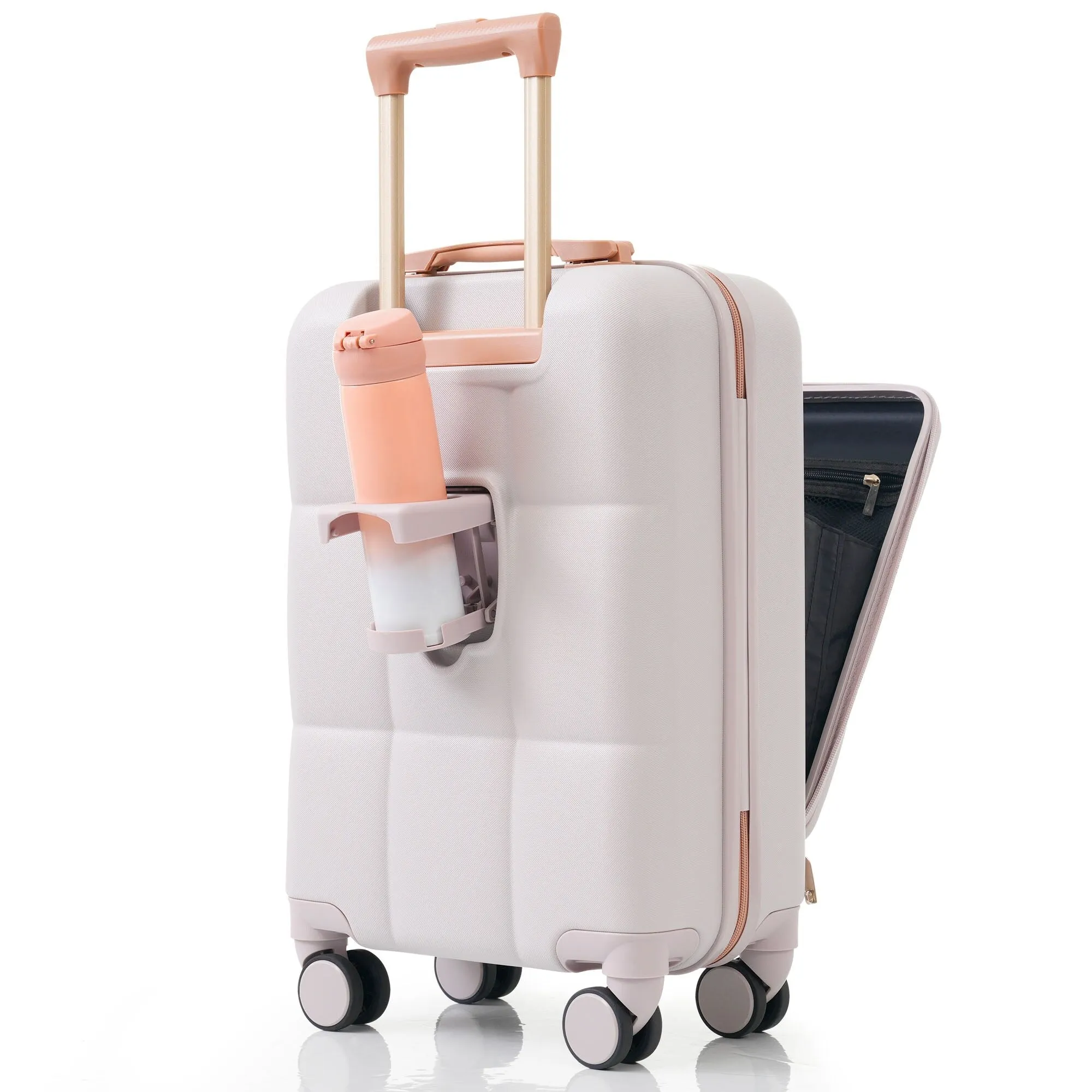 3 Piece Expandable Luggage Set with USB Port & Spinner and Cup Holder