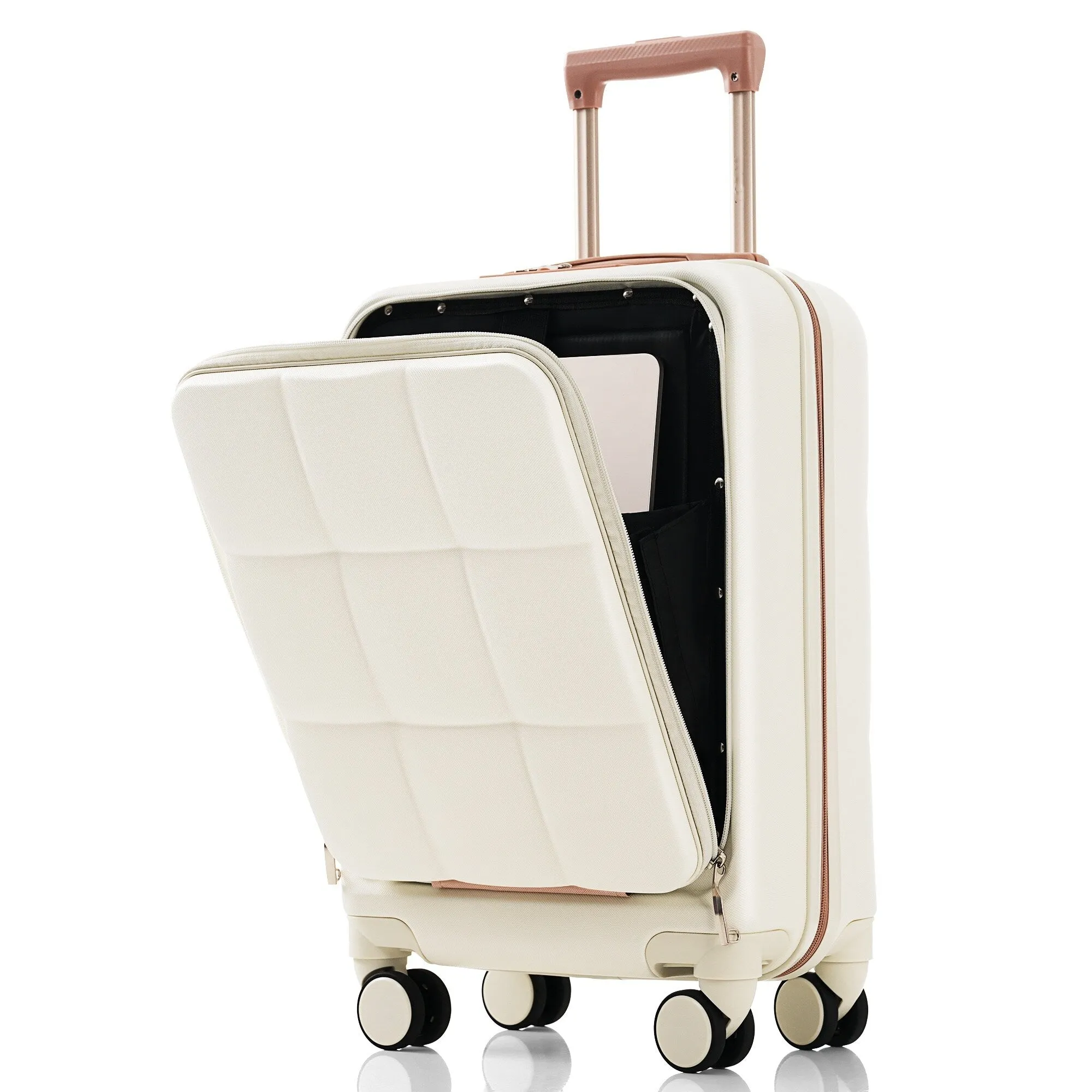 3 Piece Expandable Luggage Set with USB Port & Spinner and Cup Holder