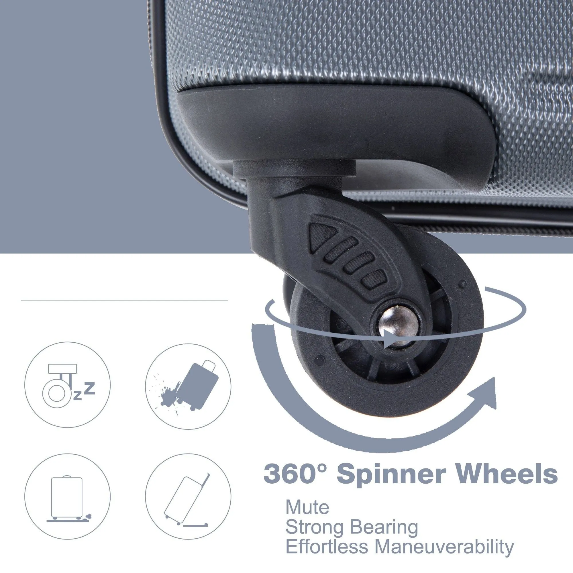 3-Piece Lightweight Luggage Set with TSA Lock and Spinner Wheels