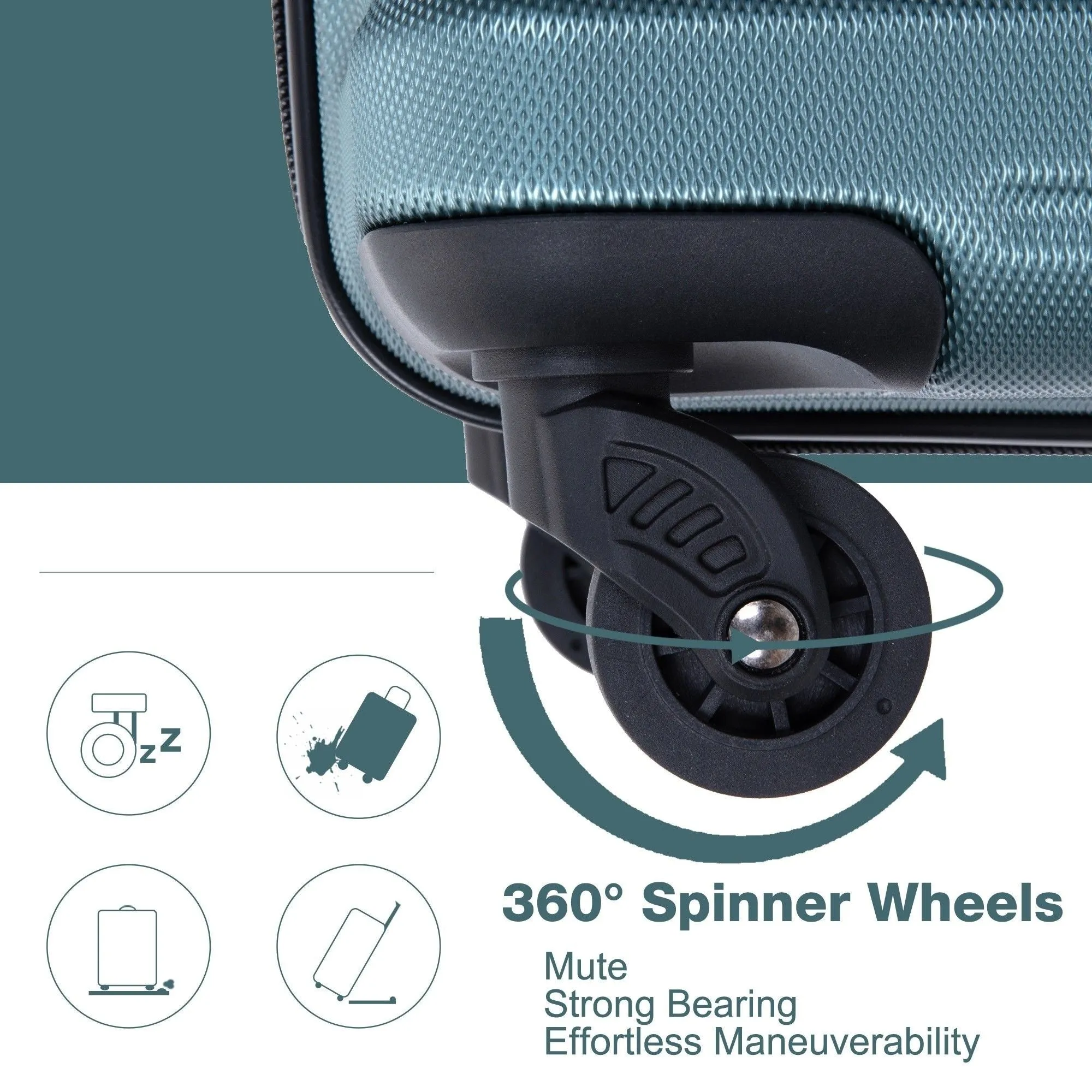 3-Piece Lightweight Luggage Set with TSA Lock and Spinner Wheels