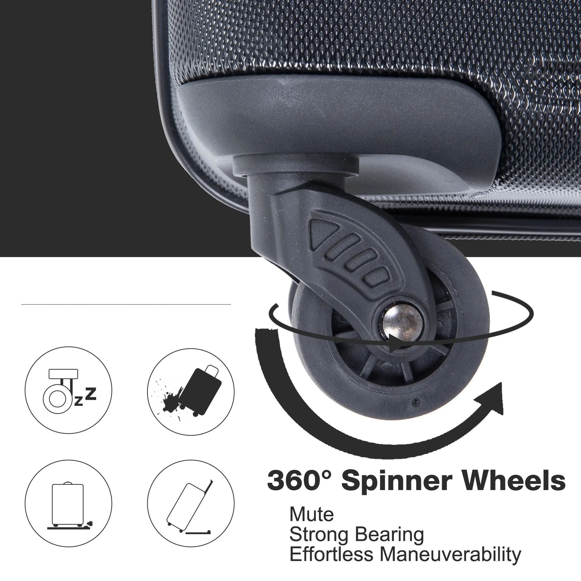 3-Piece Lightweight Luggage Set with TSA Lock and Spinner Wheels