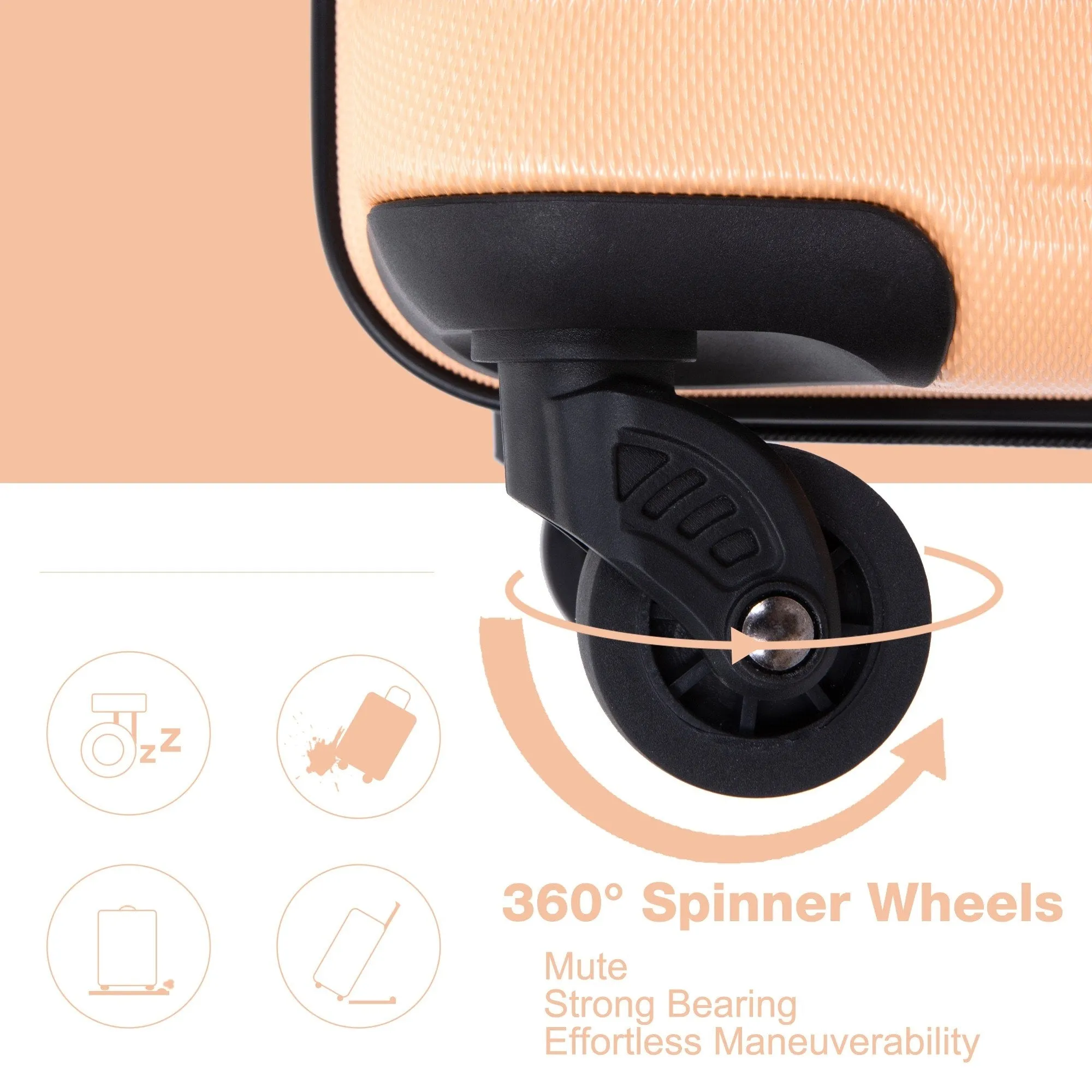 3-Piece Lightweight Luggage Set with TSA Lock and Spinner Wheels