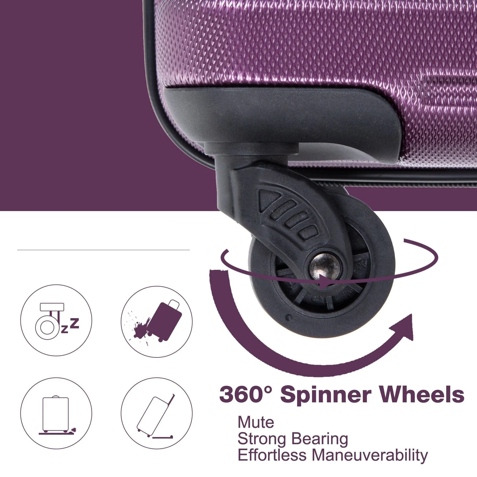 3-Piece Lightweight Luggage Set with TSA Lock and Spinner Wheels