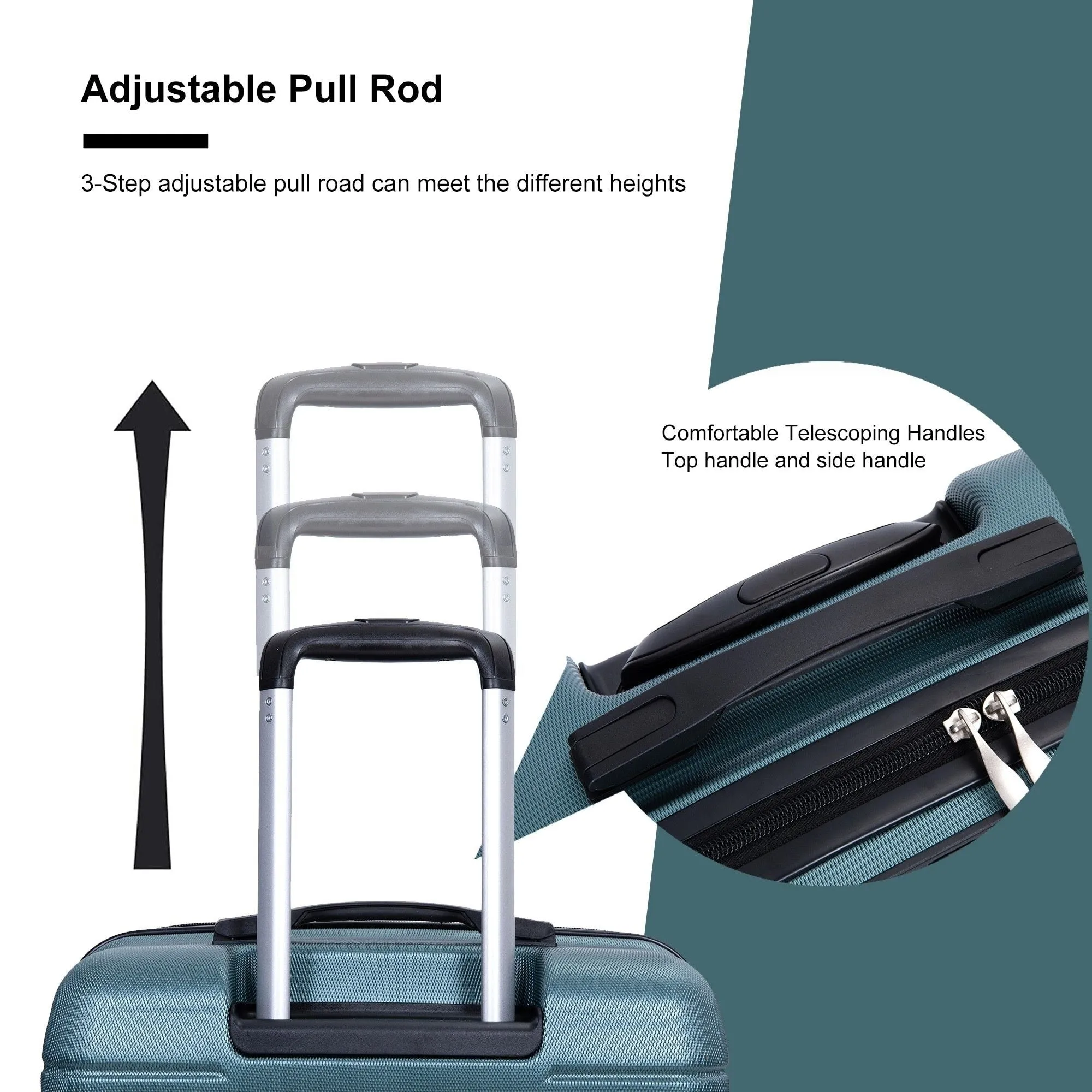 3-Piece Lightweight Luggage Set with TSA Lock and Spinner Wheels